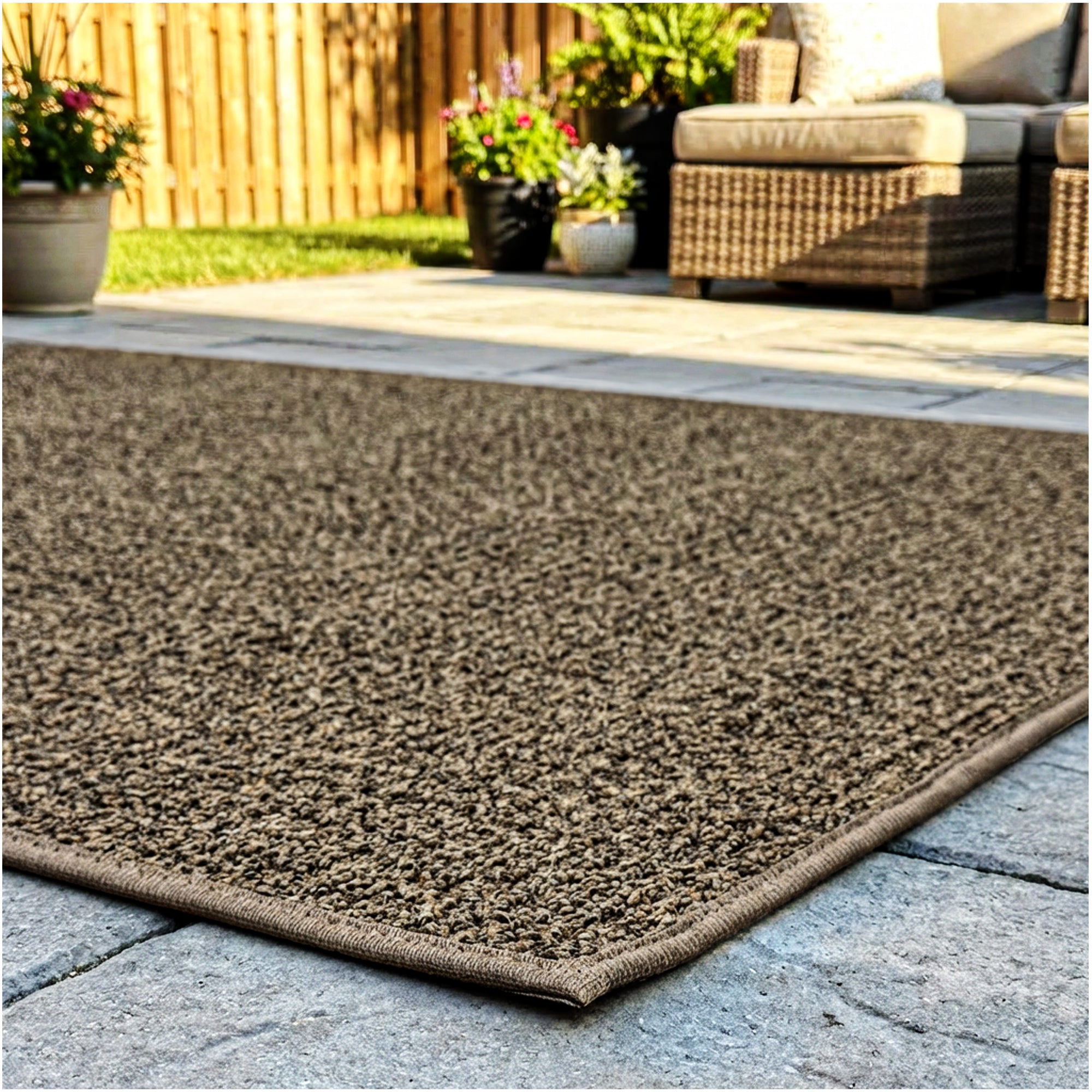 Casual Boucle Indoor/Outdoor Area Rug – Custom Sizes, 6 Colors