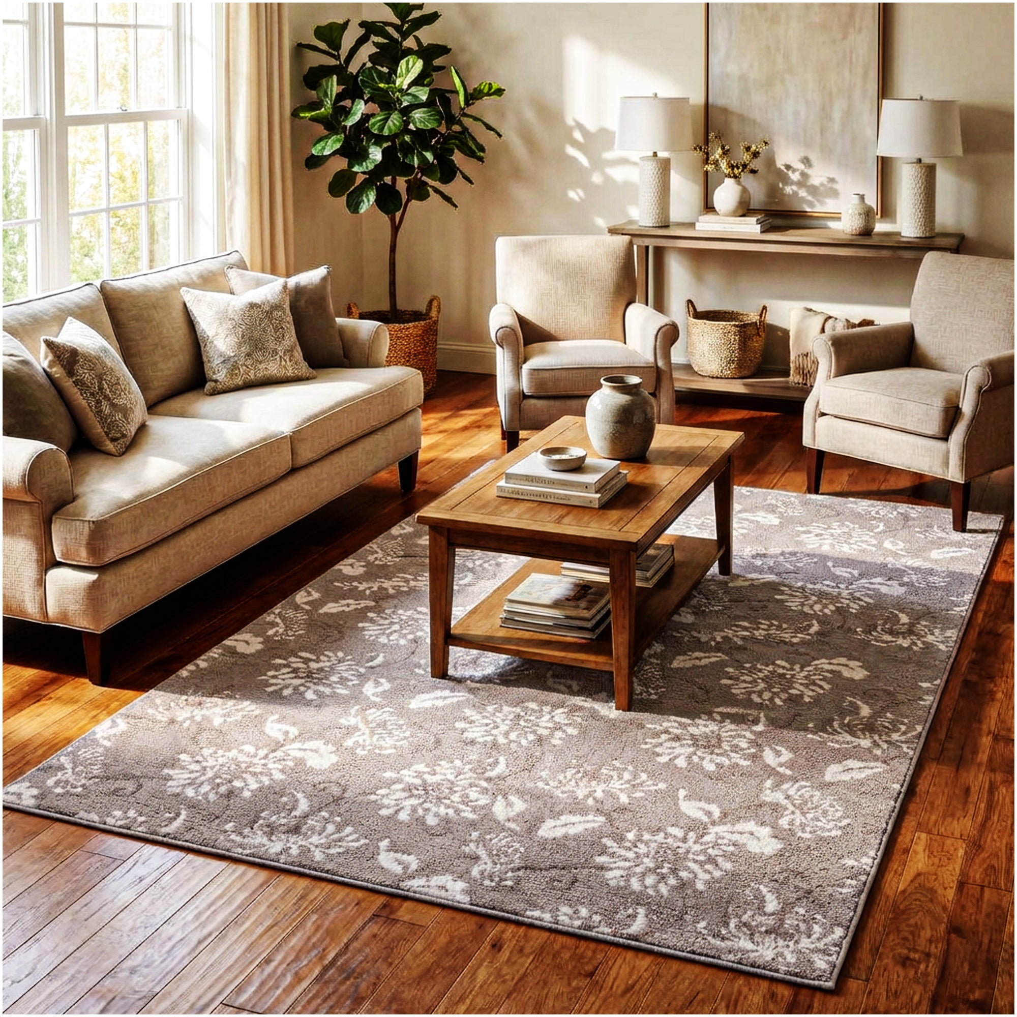 Milliken Grand Fleur Indoor Area Rug – Floral Design, Multiple Colors