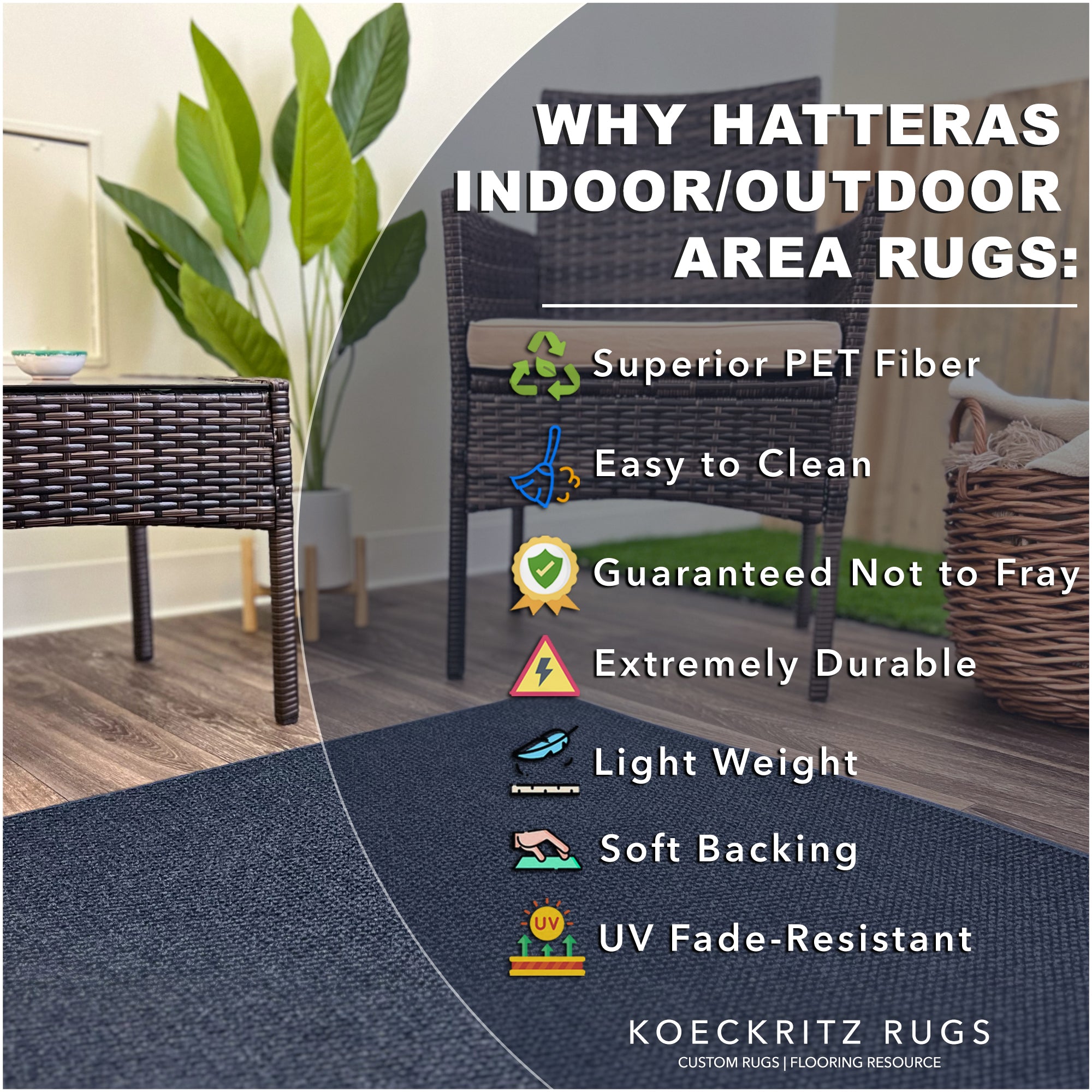 Hatteras Indoor–Outdoor Custom Area Rug