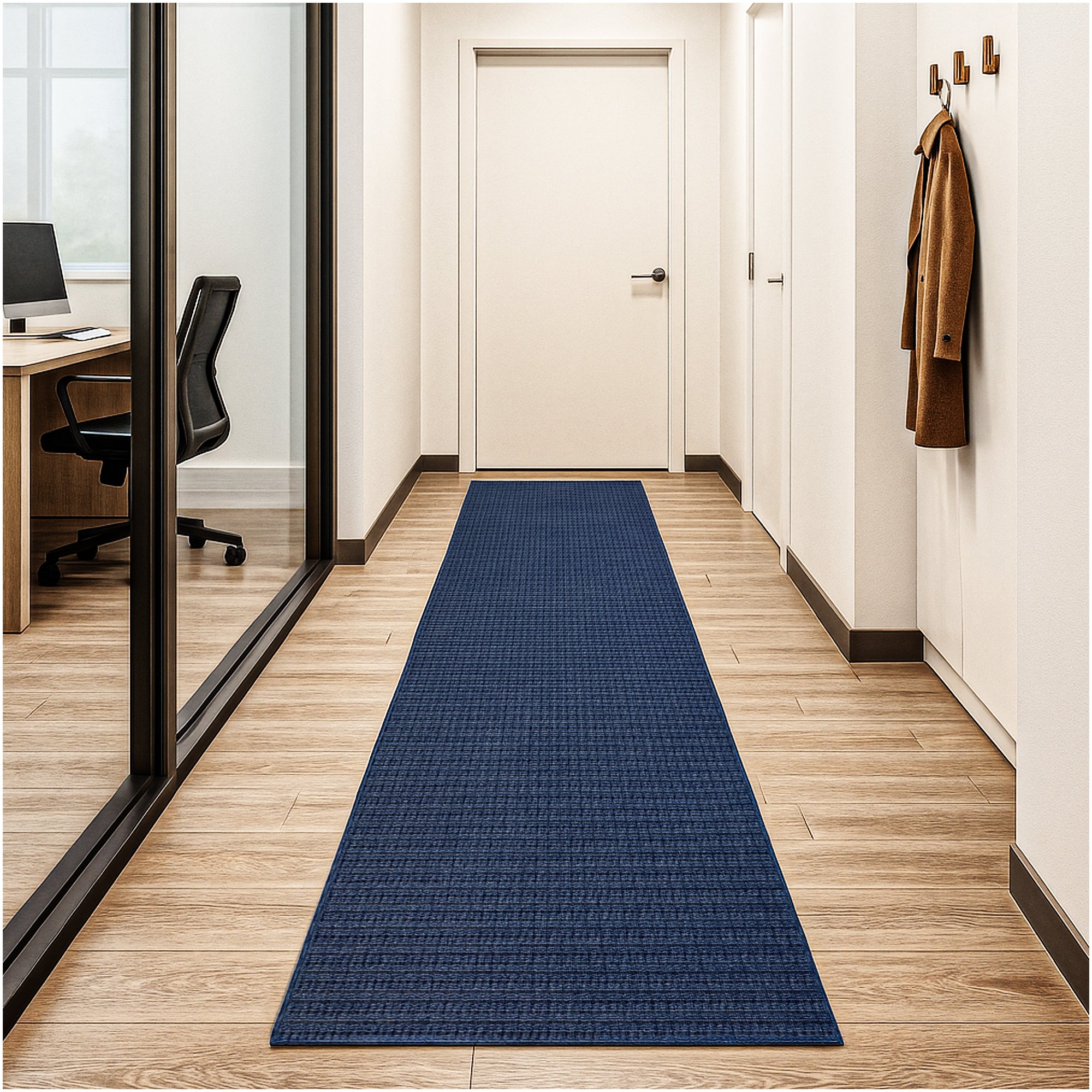 Interlace Waffle Pattern Indoor & Outdoor Rug – Eco-Friendly PET Fiber, Custom Sizes