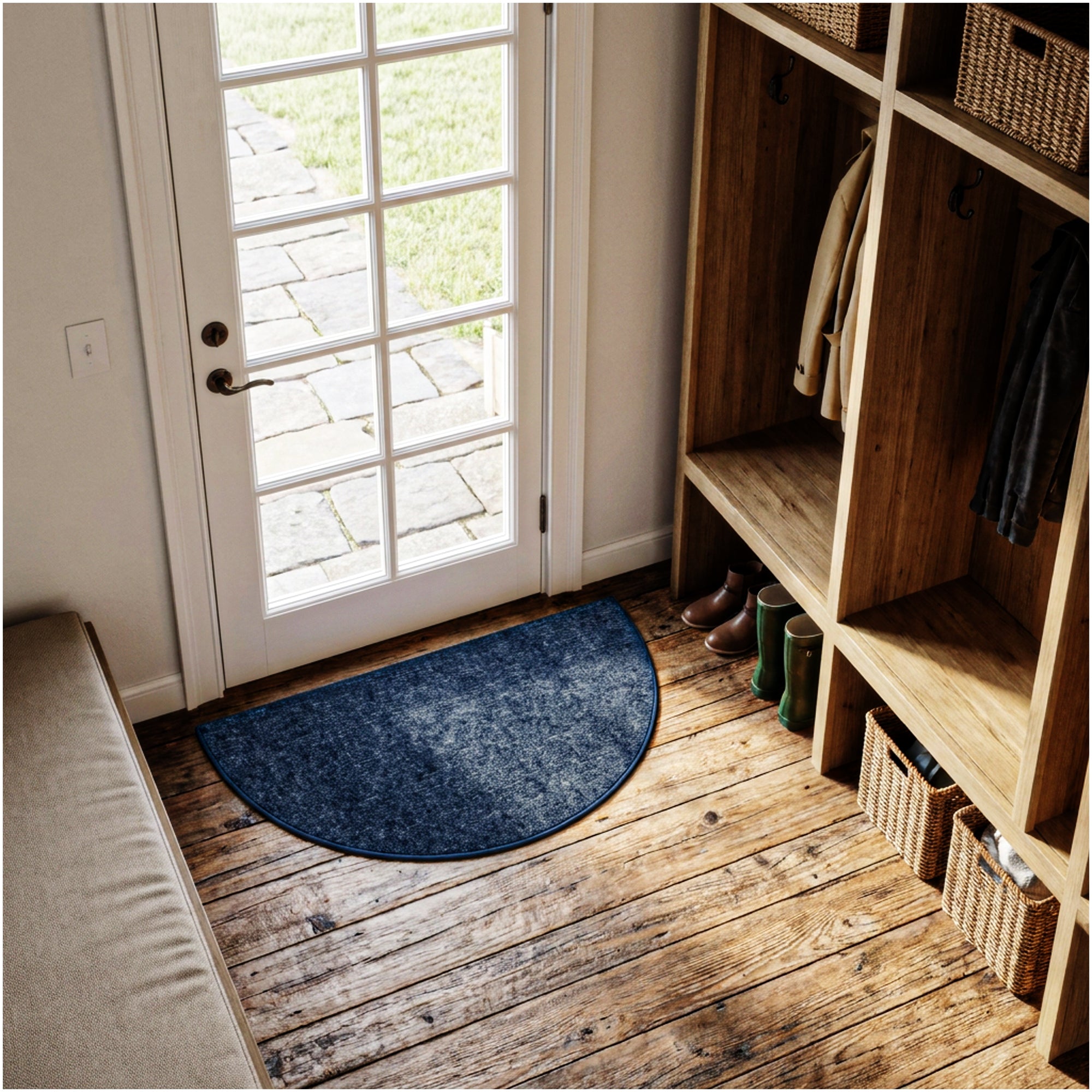 Wassaw Ribbed Indoor/Outdoor Area Rug – Lightweight PET Fiber, 6 Colors
