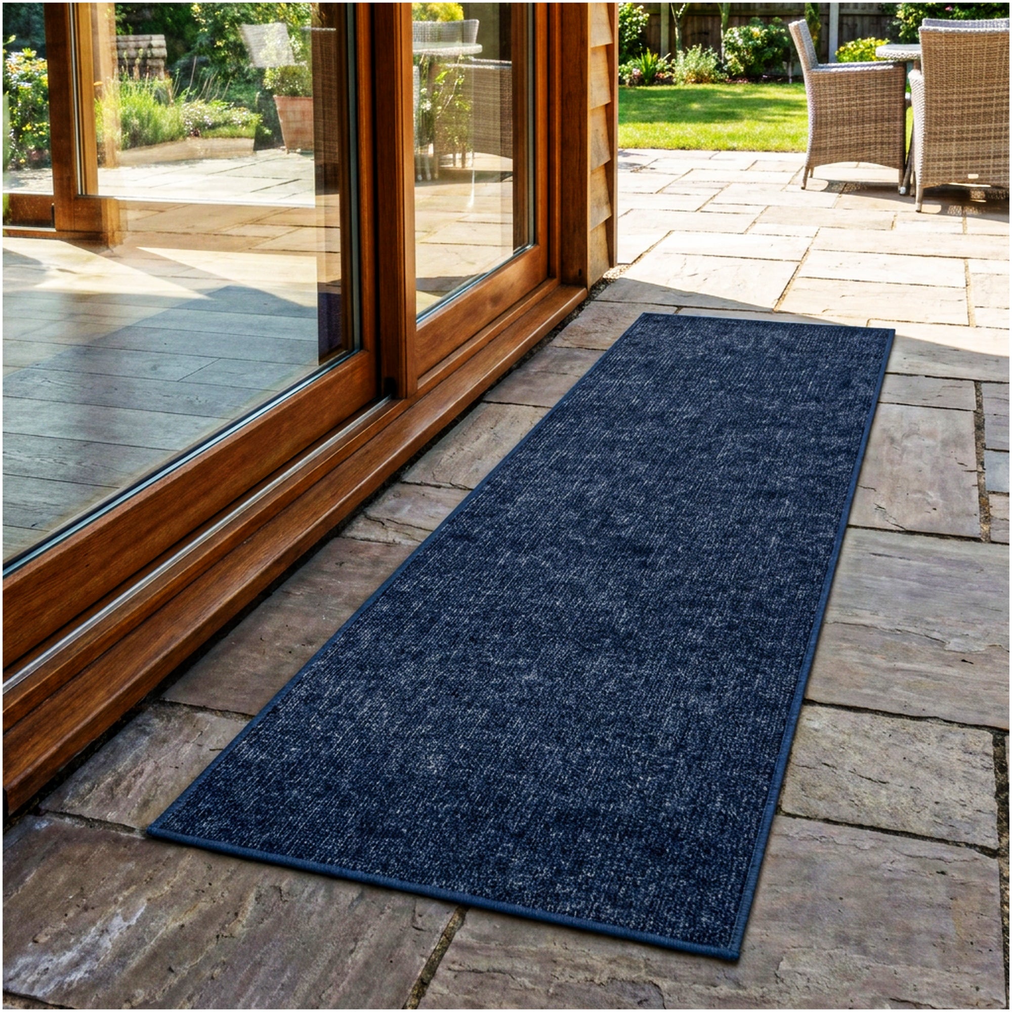 Wassaw Ribbed Indoor/Outdoor Area Rug – Lightweight PET Fiber, 6 Colors