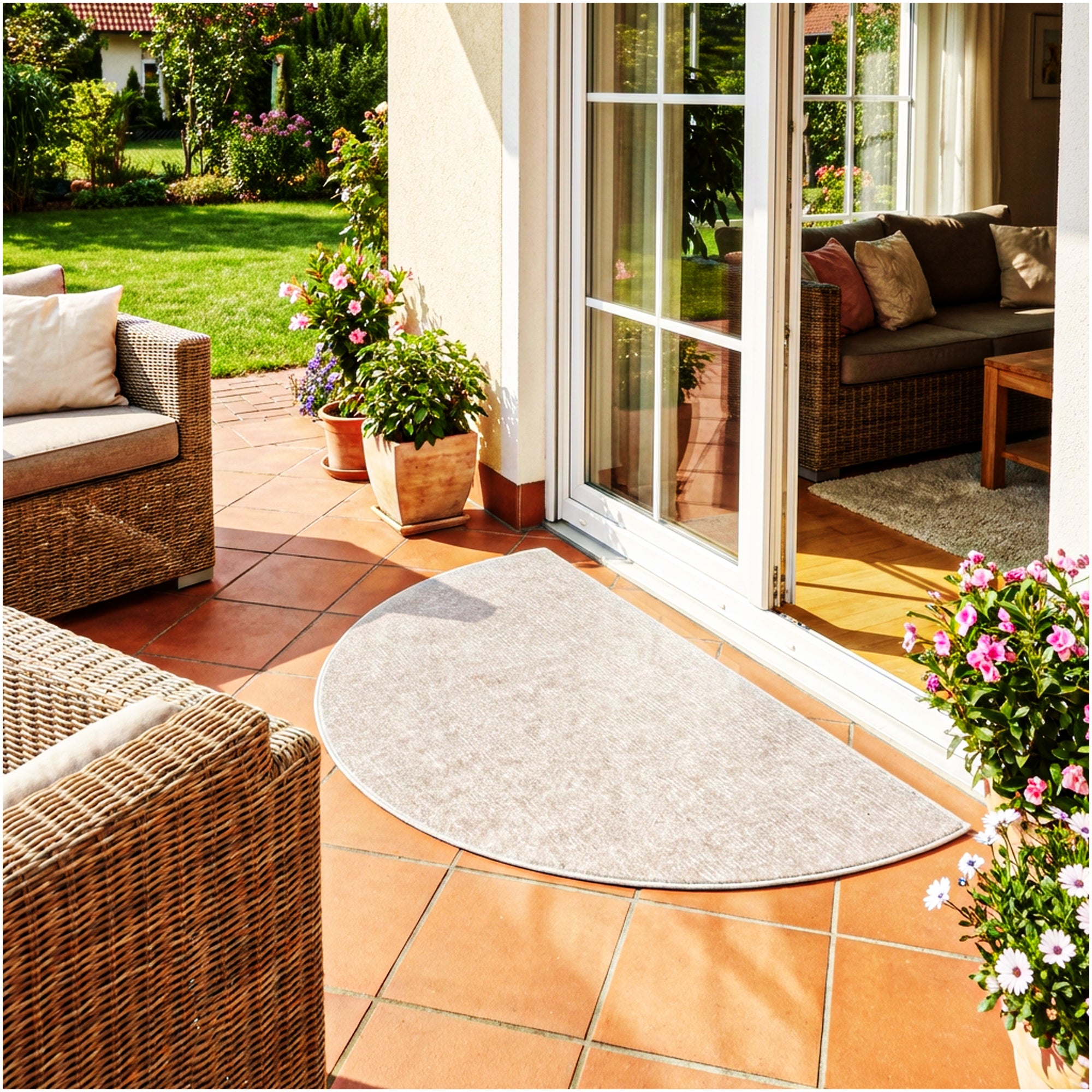 Wassaw Ribbed Indoor/Outdoor Area Rug – Lightweight PET Fiber, 6 Colors