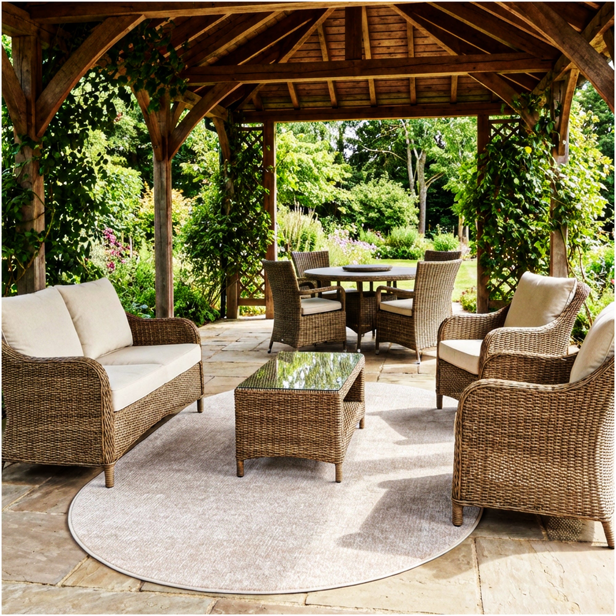 Wassaw Ribbed Indoor/Outdoor Area Rug – Lightweight PET Fiber, 6 Colors