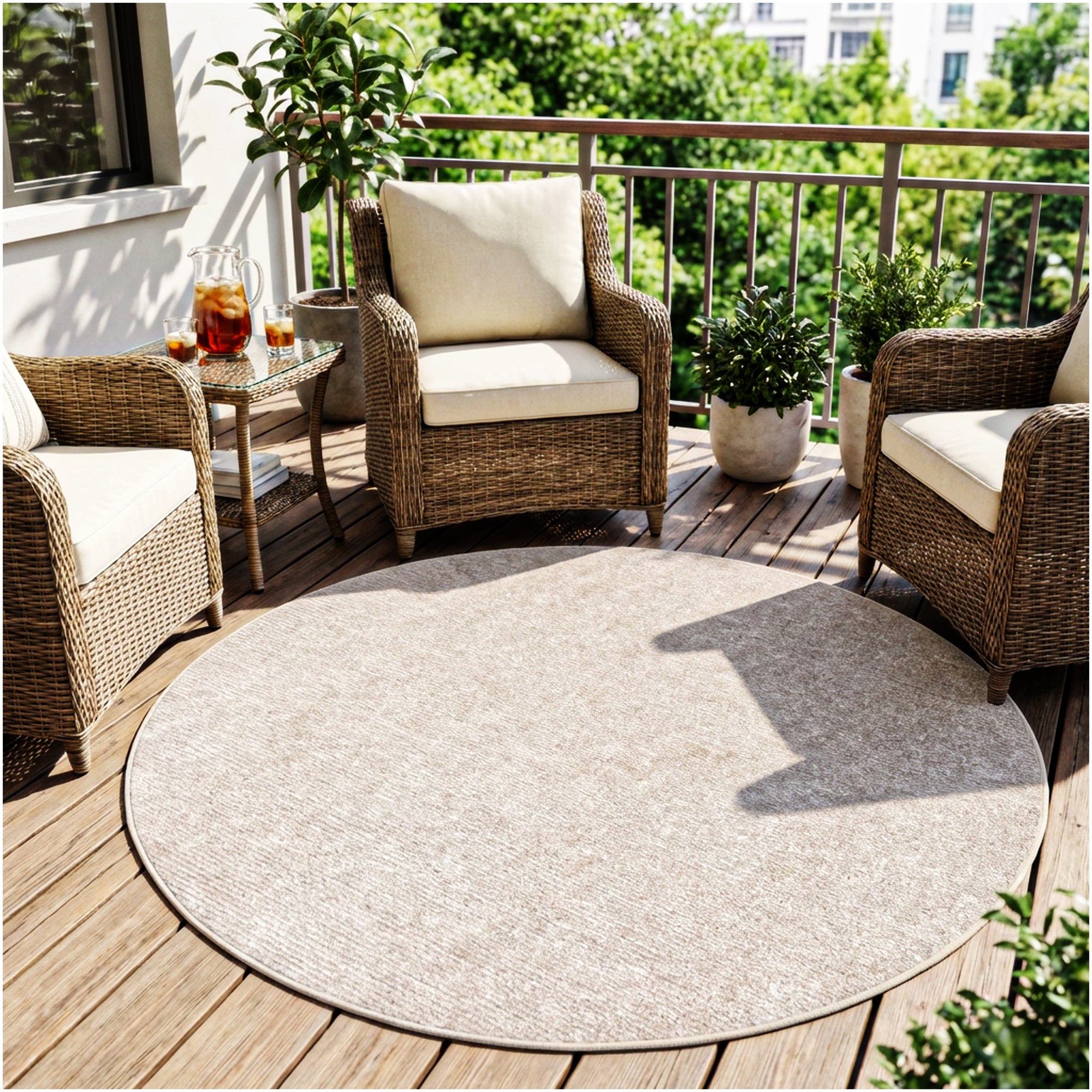 Wassaw Ribbed Indoor/Outdoor Area Rug – Lightweight PET Fiber, 6 Colors