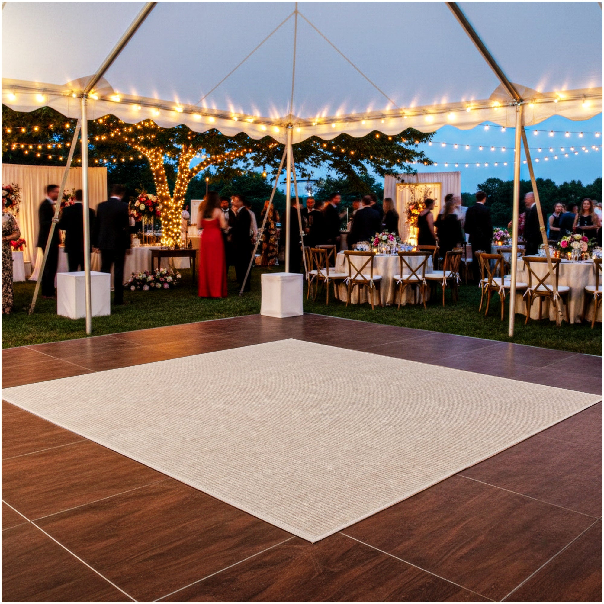 Off-White Ribbed Wedding Aisle Runner | Indoor/Outdoor Event Carpet Sample