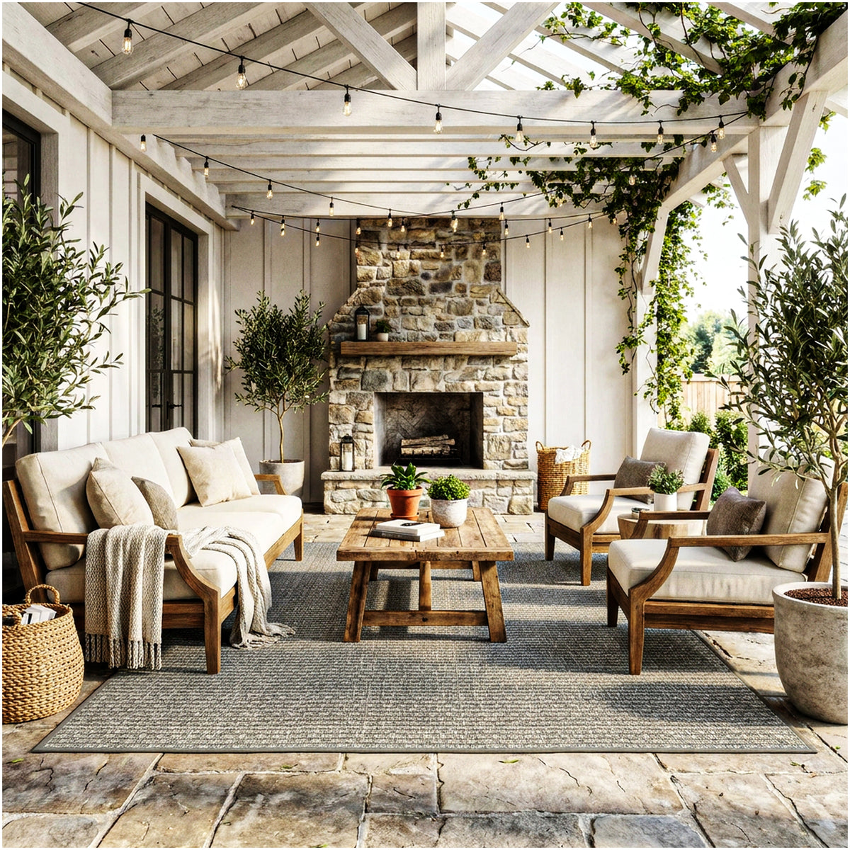 Dominica Indoor Outdoor Area Rug – Custom Size Patio Rug
