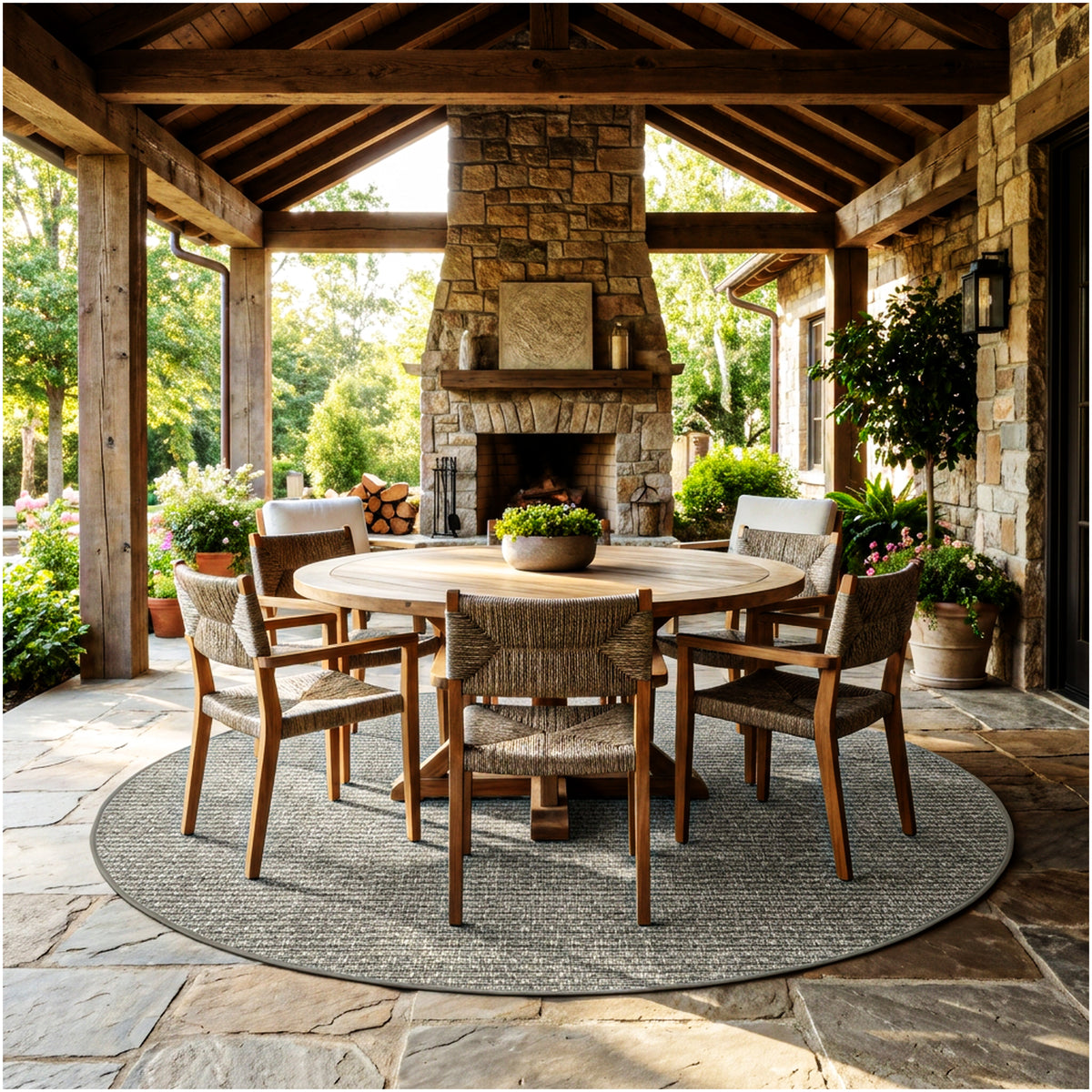 Dominica Indoor Outdoor Area Rug – Custom Size Patio Rug