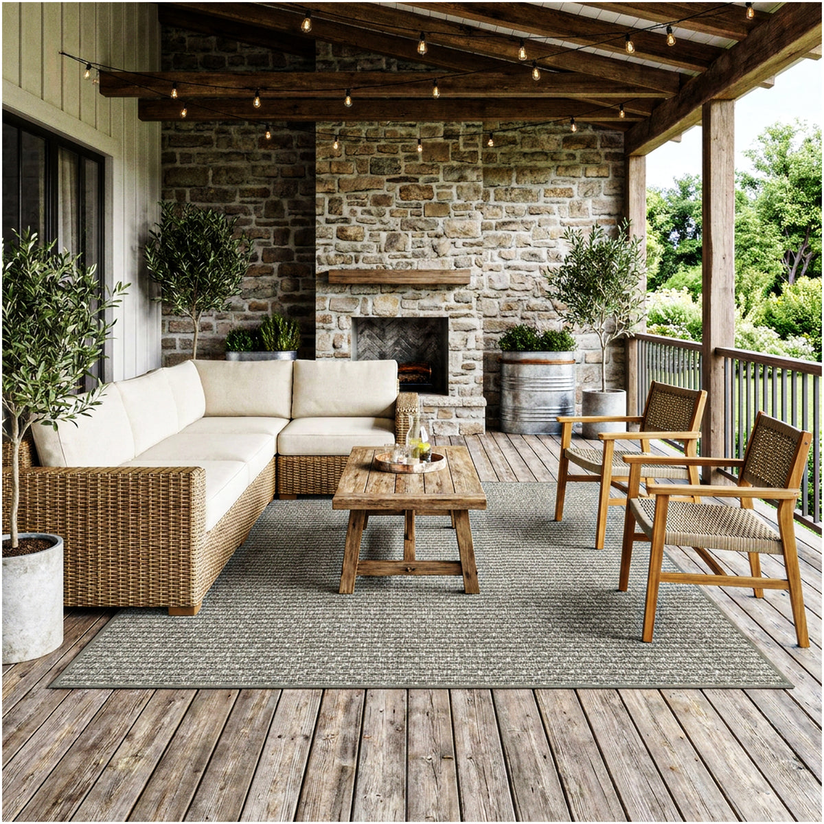 Dominica Indoor Outdoor Area Rug – Custom Size Patio Rug