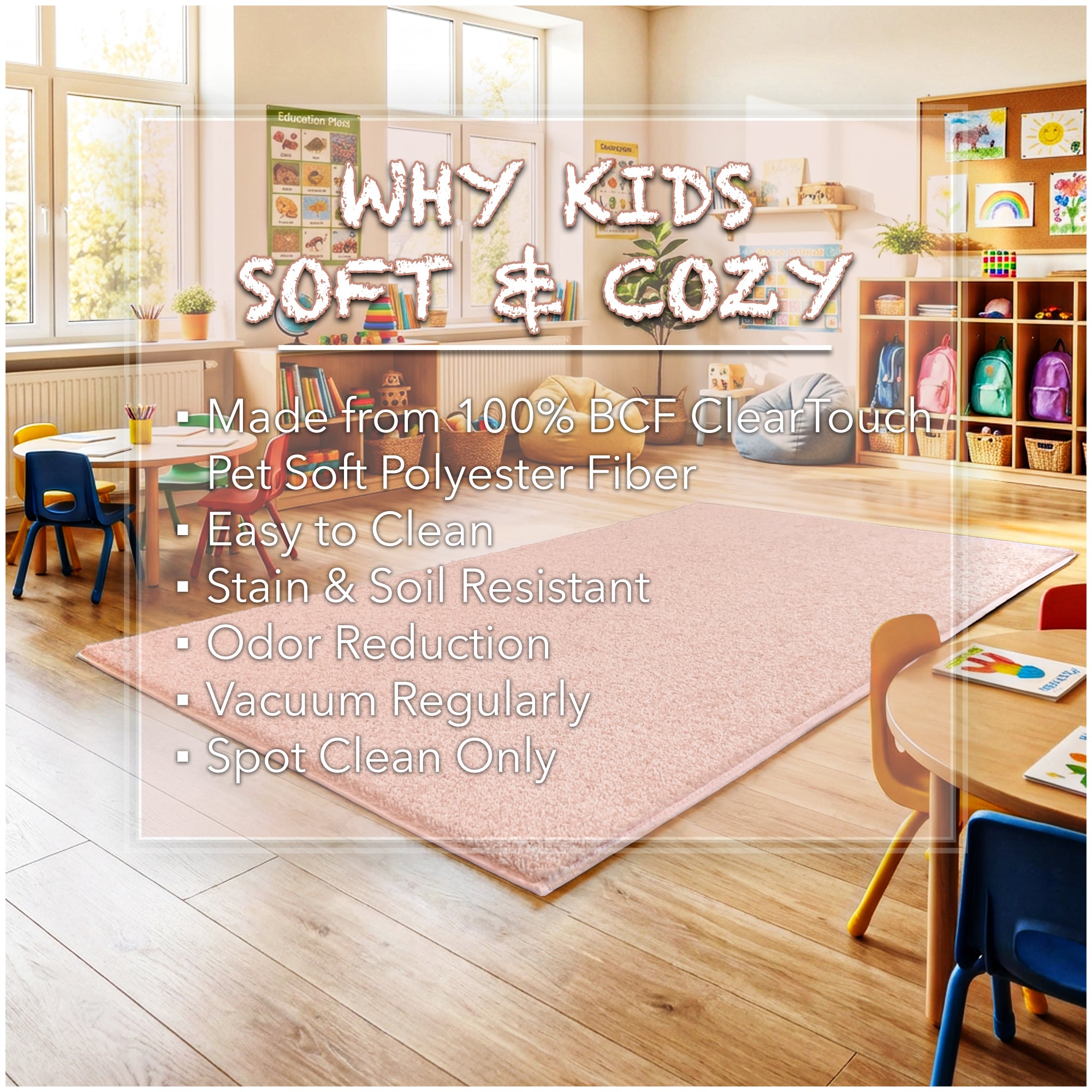 Kid Crossing Soft Area Rug – Colorful Collection, Custom Sizes Available
