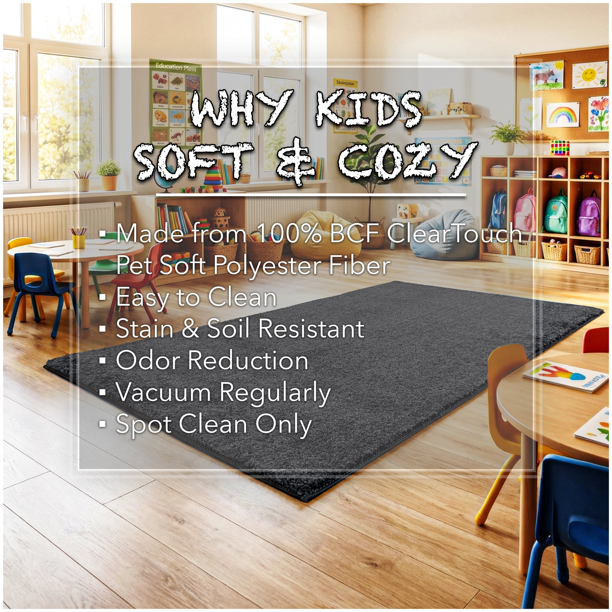 Kid Crossing Soft Area Rug – Colorful Collection, Custom Sizes Available