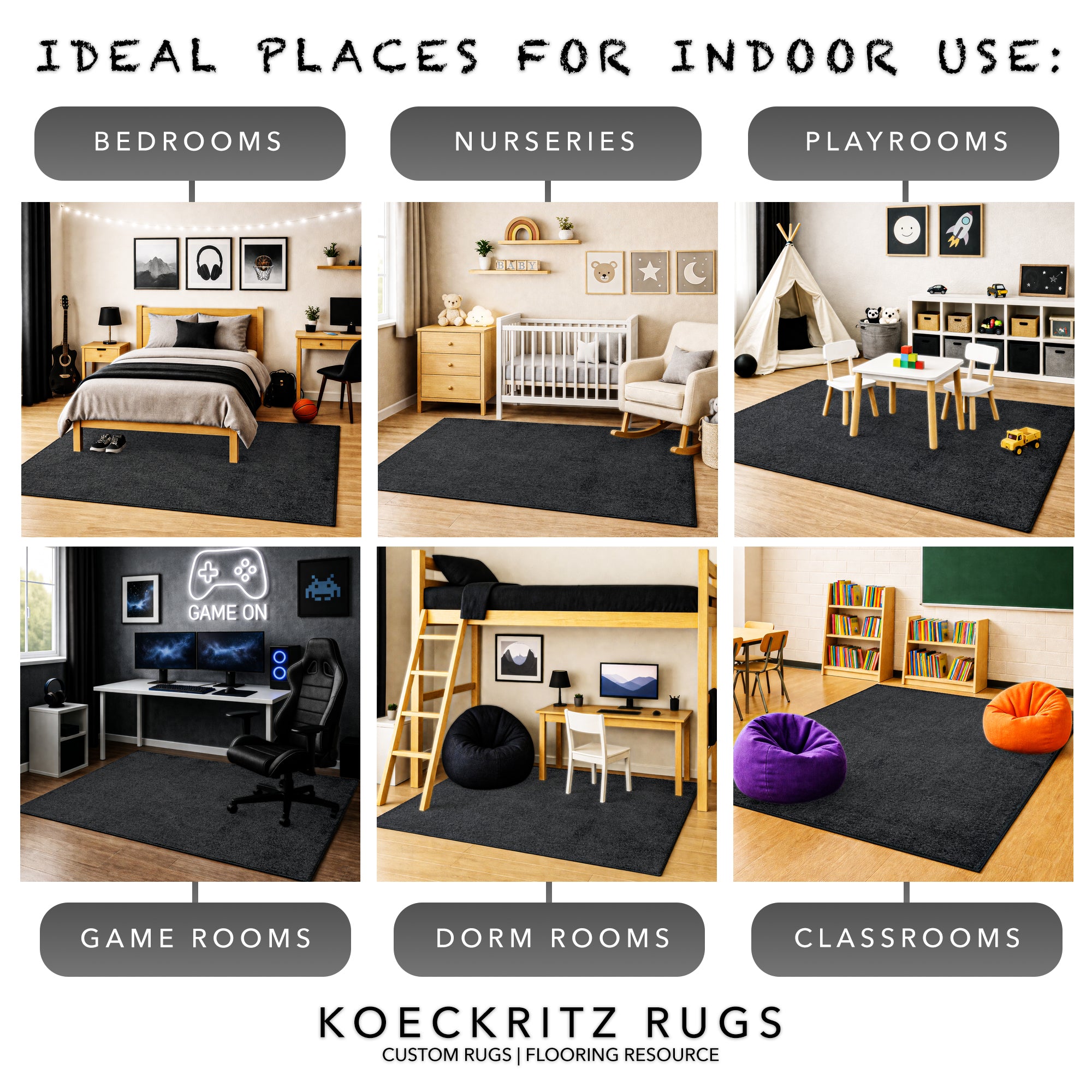 Kid Crossing Soft Area Rug – Colorful Collection, Custom Sizes Available