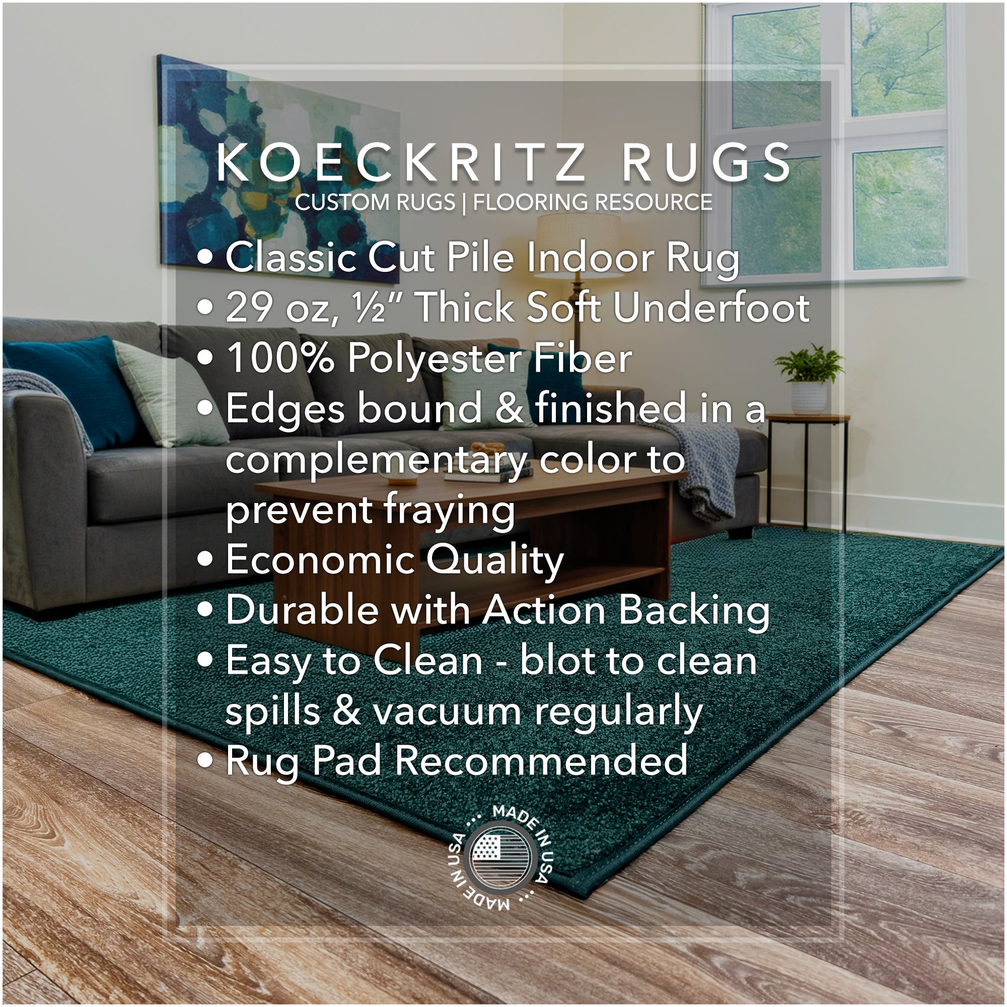 Dyersburg Cut Pile Indoor Rug – Available in Multiple Colors