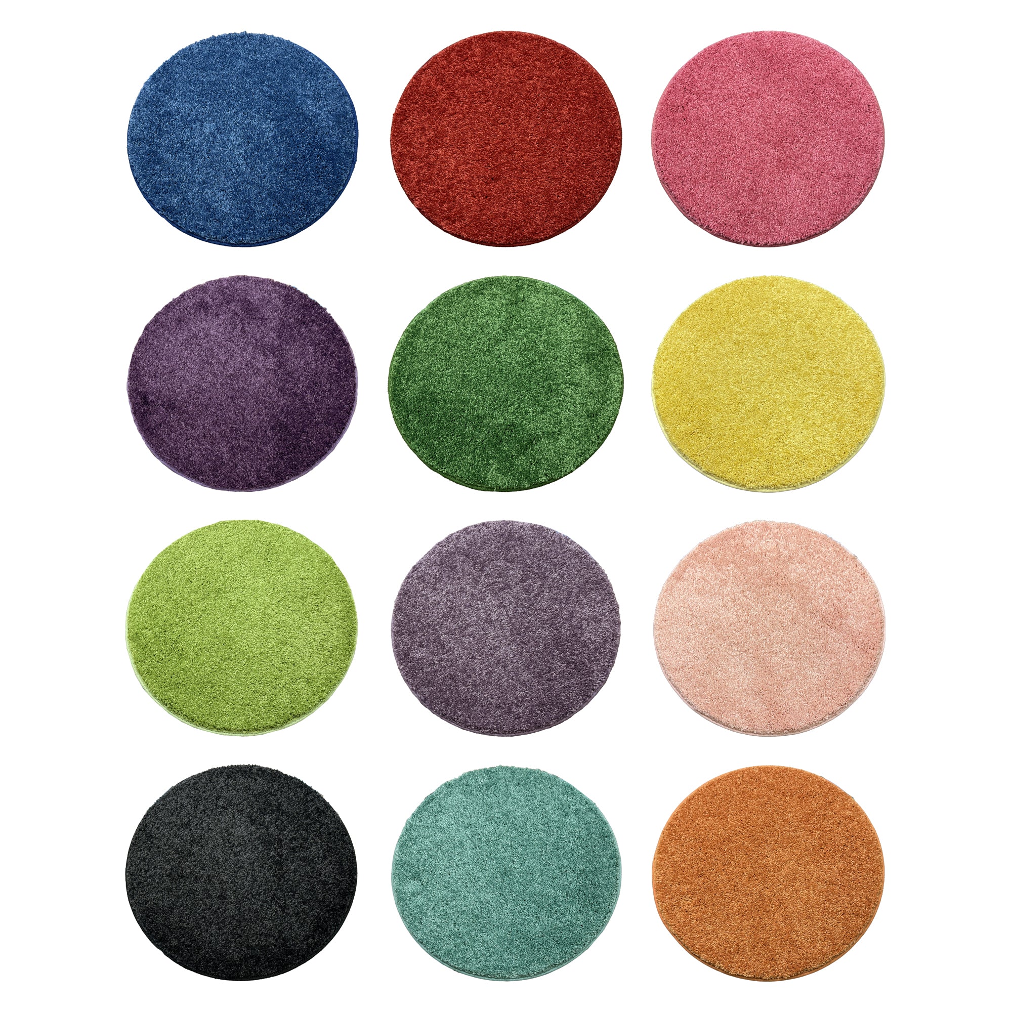 Children's Carpet Circle Seats – Rainbow Multi Set of 12, 18" Round Classroom Floor Cushions
