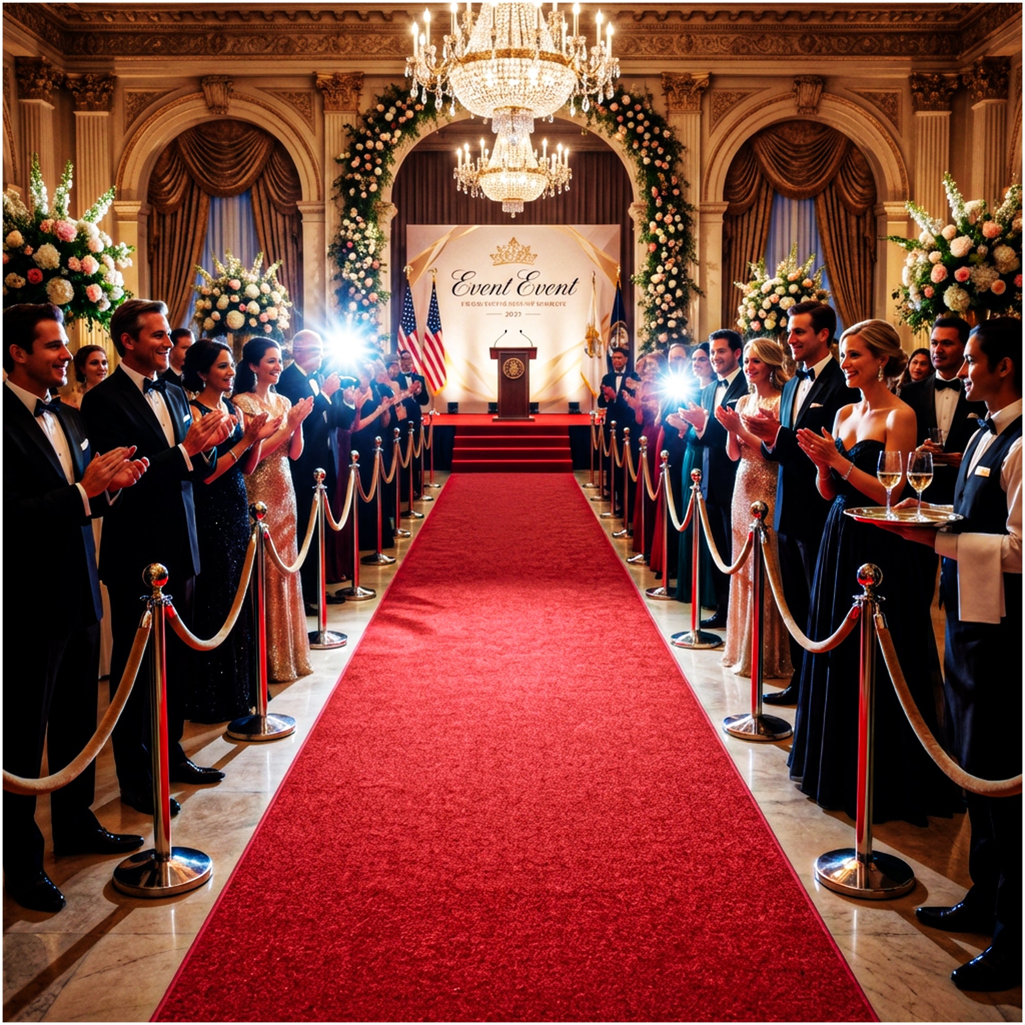 Red Carpet Runner Sample | Marine Backing Event Carpet
