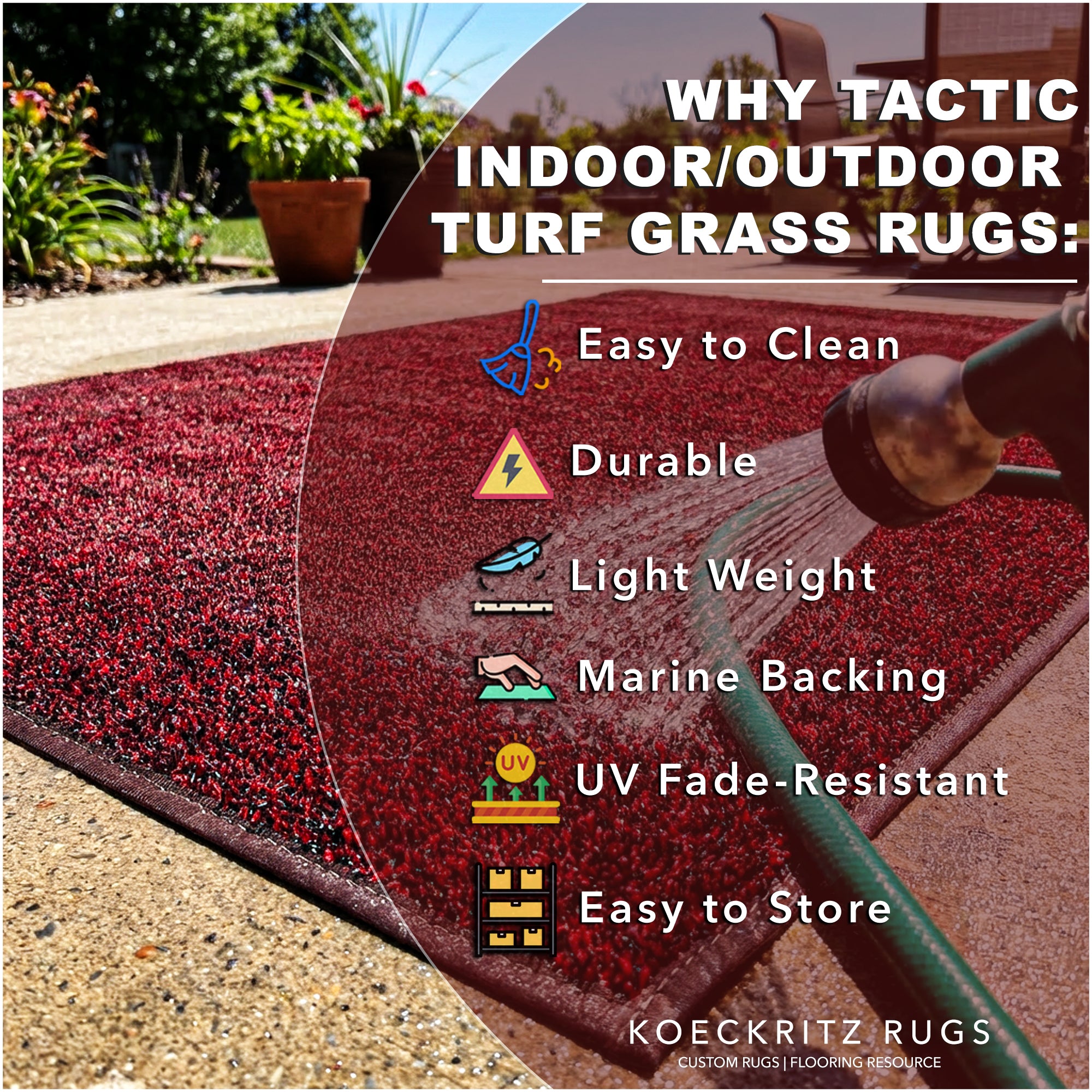 Indoor/Outdoor Artificial Grass Rugs – Lightweight, Standard Sizes, 6 Colors