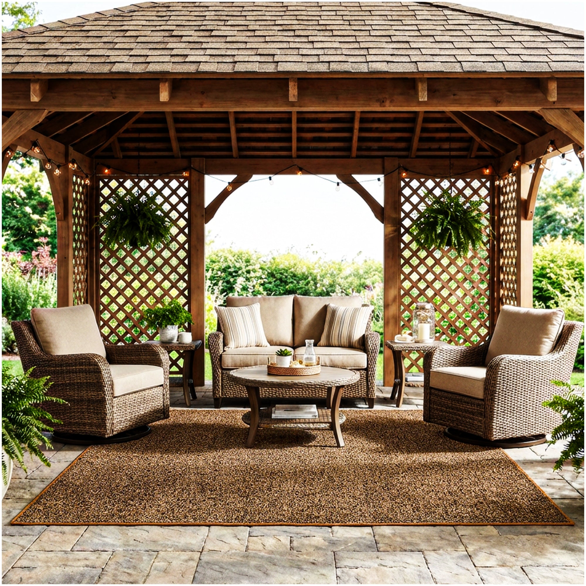 Garden Escape Indoor/Outdoor Area Rug with Premium Bound Edges – 6 Colors