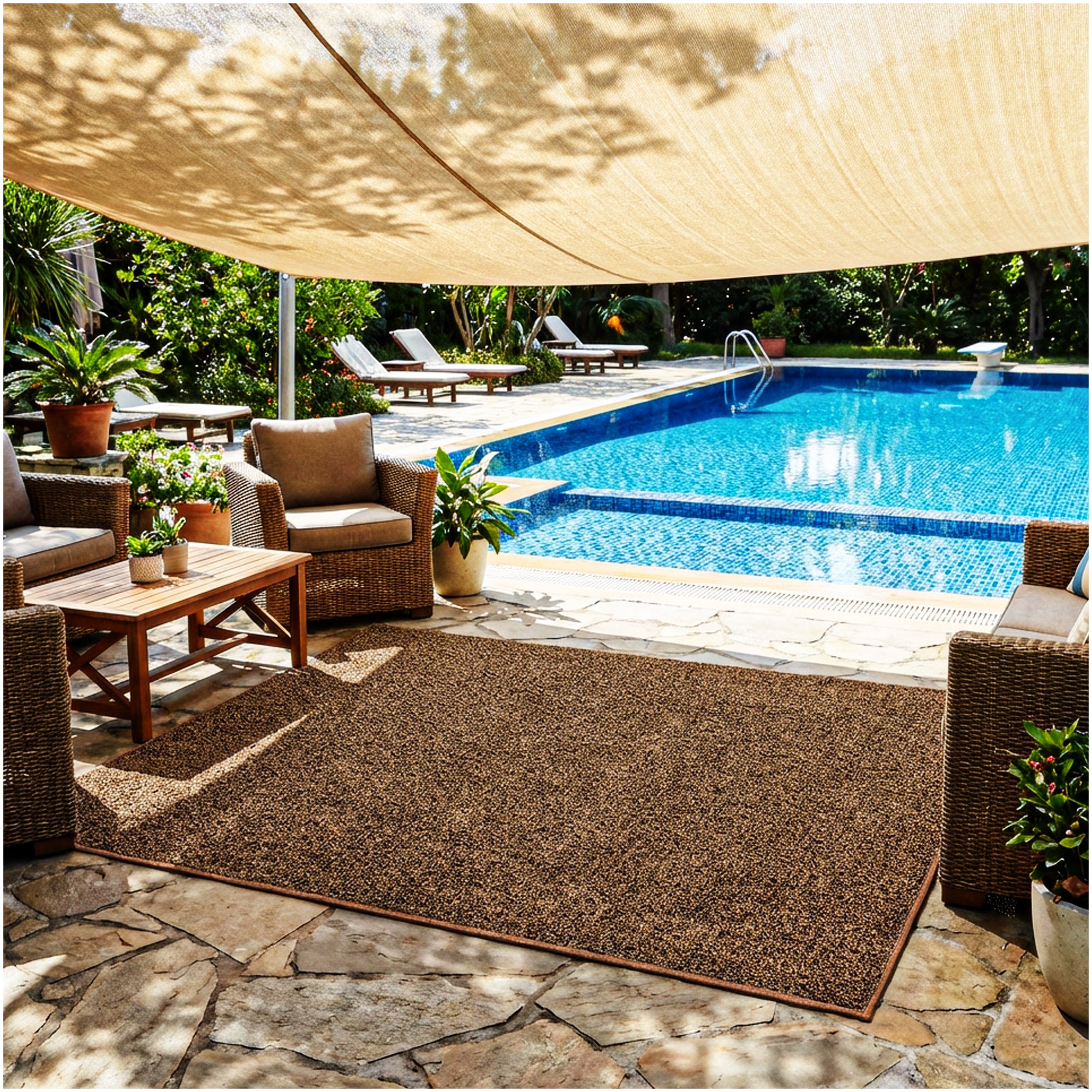 Garden Escape Indoor/Outdoor Area Rug with Premium Bound Edges – 6 Colors