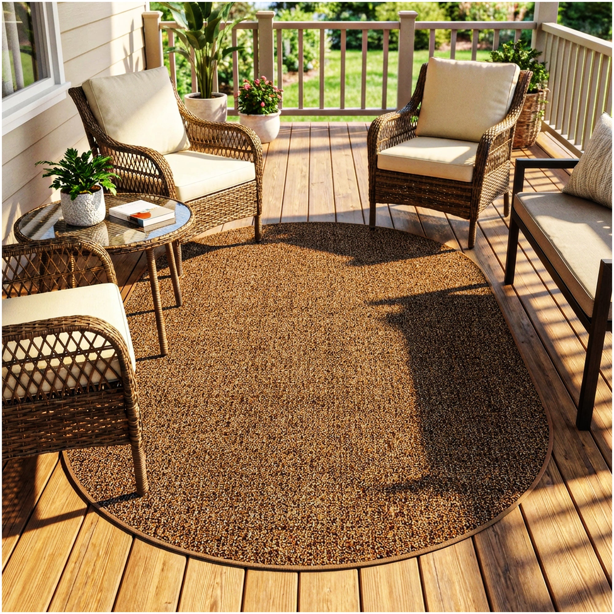 Garden Escape Indoor/Outdoor Area Rug with Premium Bound Edges – 6 Colors
