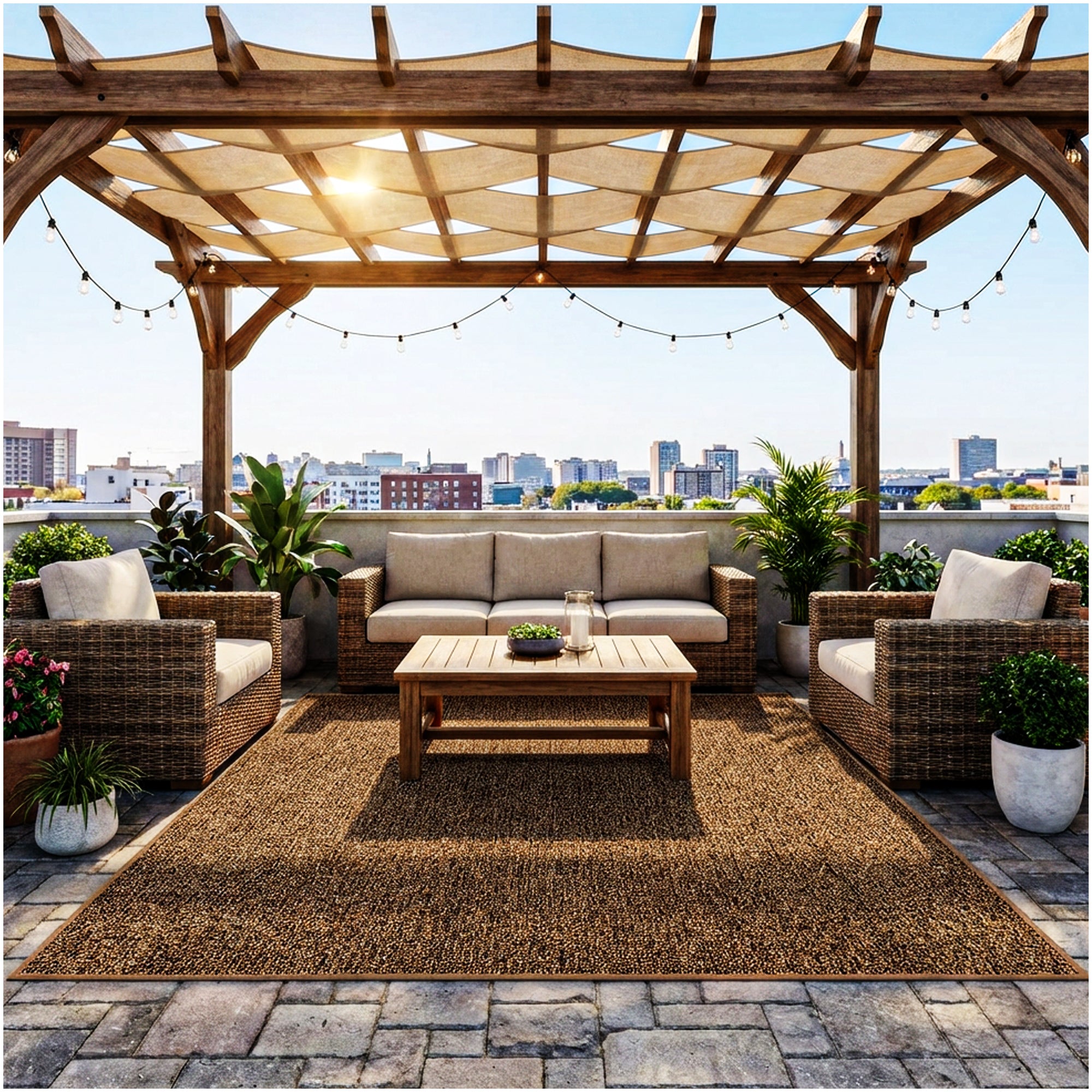 Garden Escape Indoor/Outdoor Area Rug with Premium Bound Edges – 6 Colors