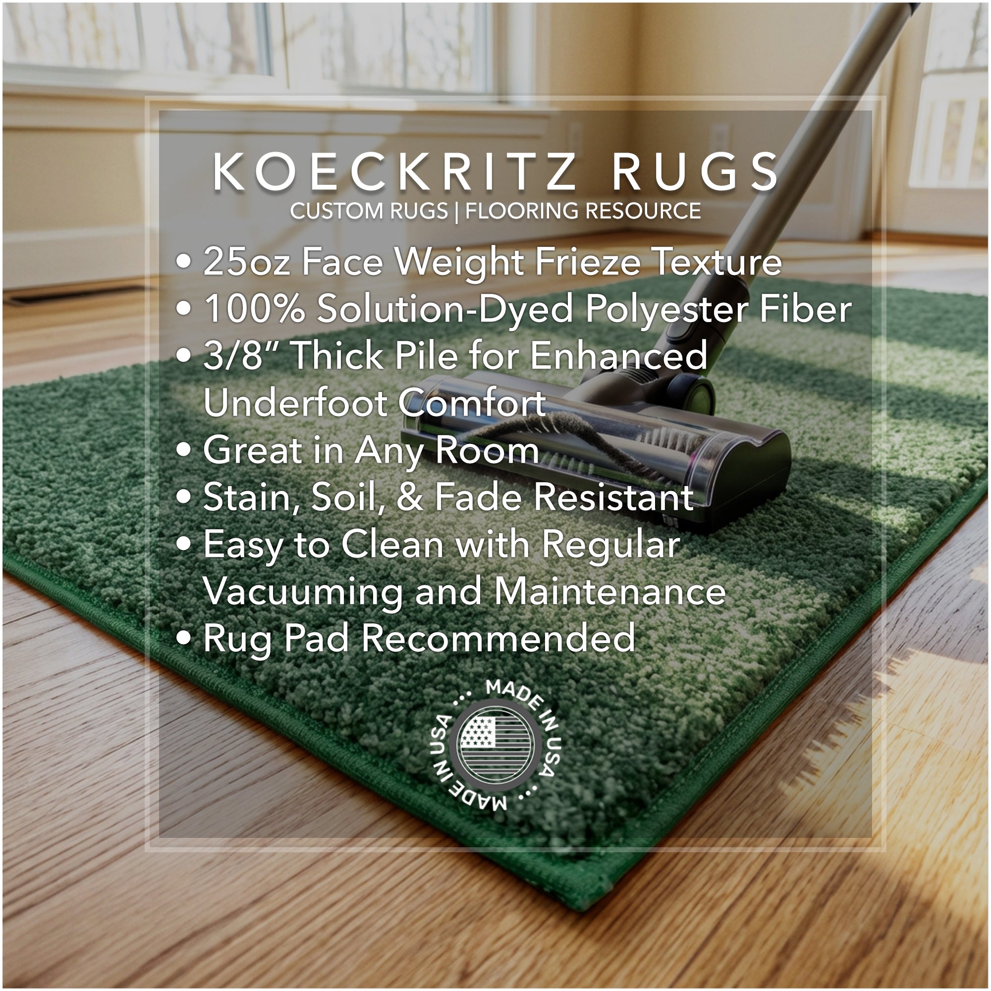 Full Court Indoor Frieze Area Rug – 25 oz Plush Pile, 2 Colors