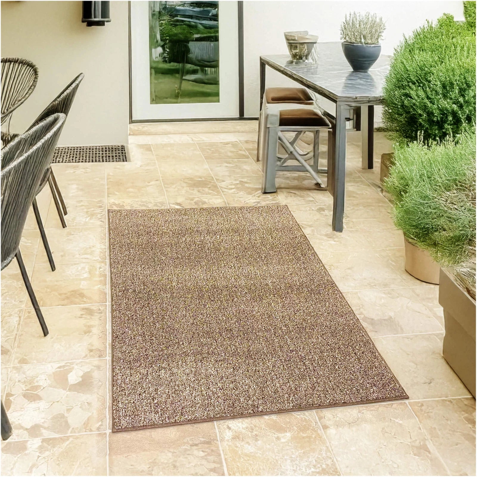 Cabana Tweed Artificial Grass Turf Rug – 3/8” Thick Ultra Turf Carpet, Custom Size, 7 Colors