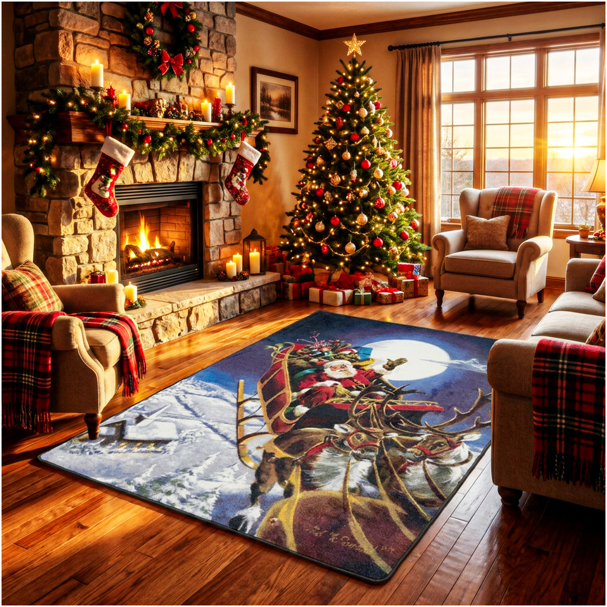 Santa's Big Night Christmas Area Rug – 5'4" x 7'8"