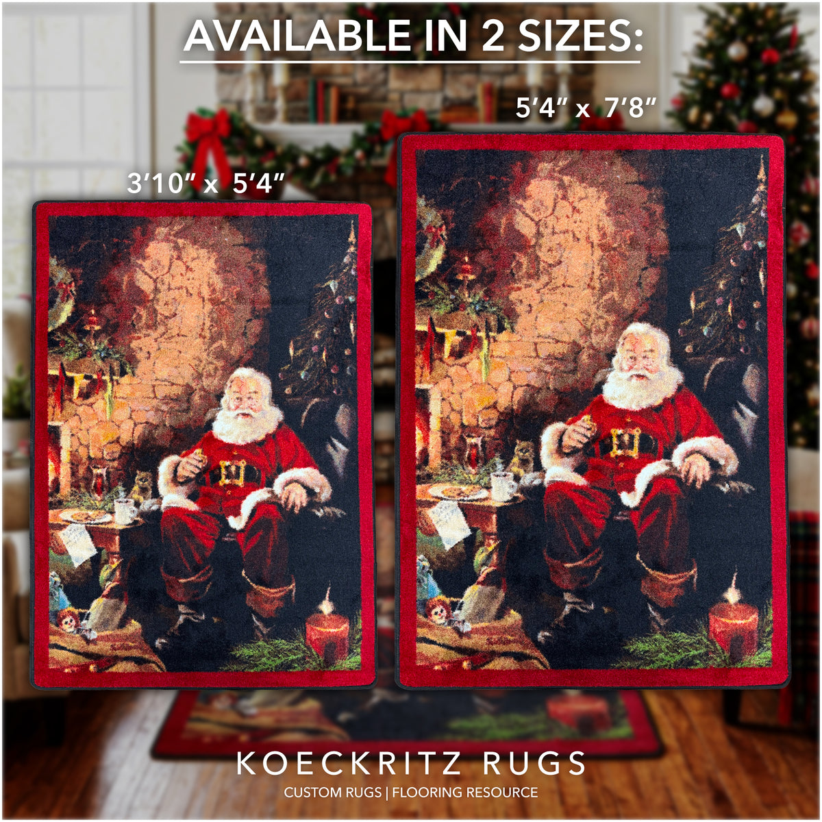 Santa's Treats Christmas Area Rug – Multiple Sizes