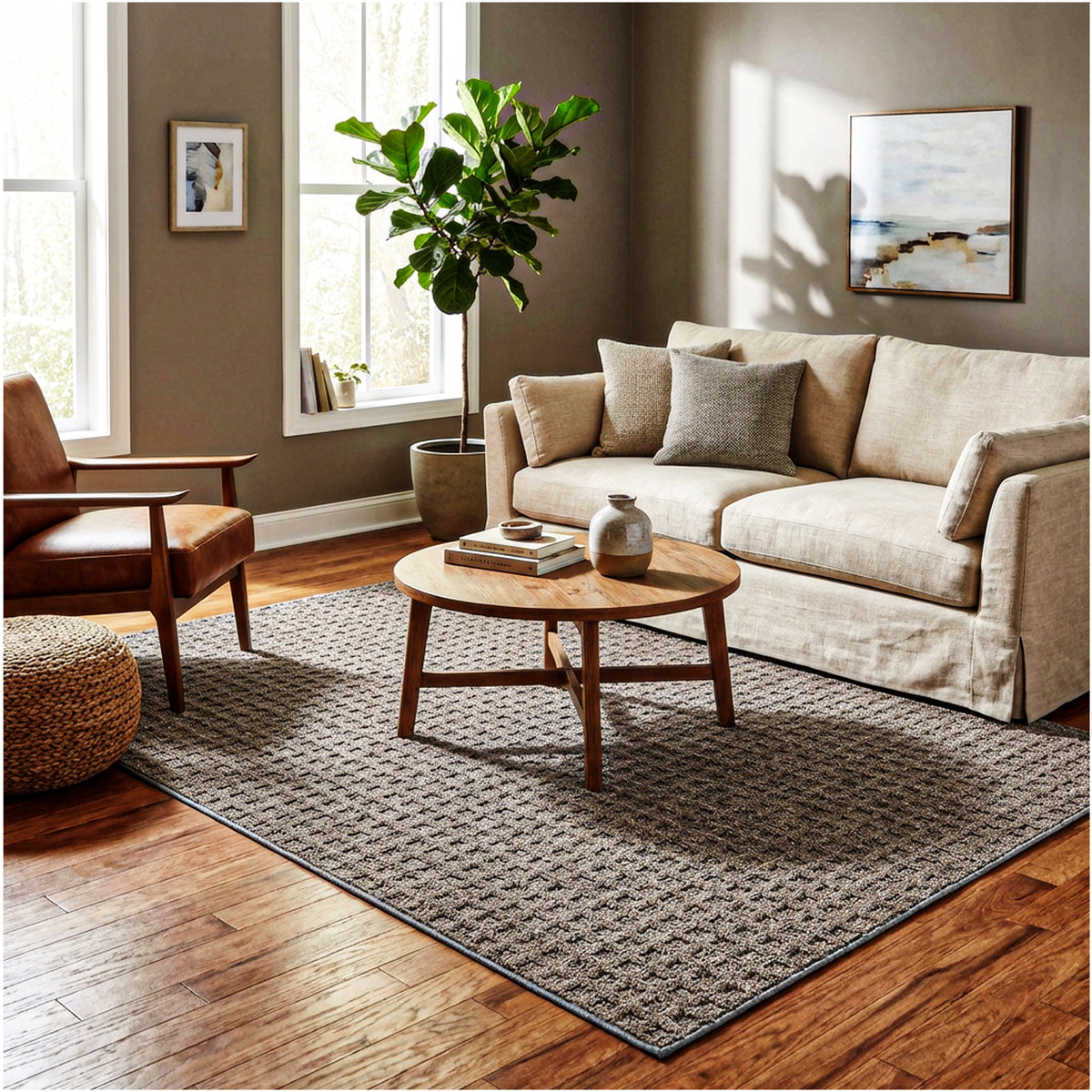 Quadrille Berber Pattern Indoor Area Rug – Custom Sizes
