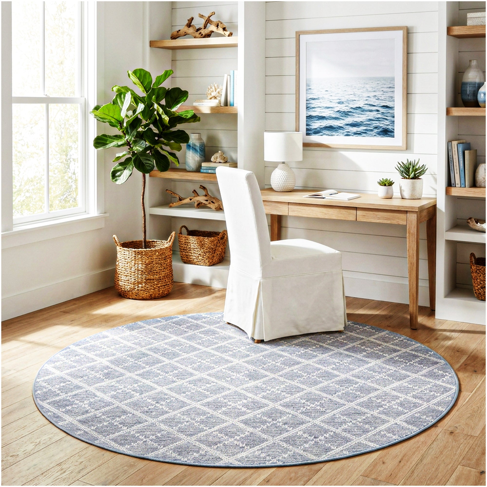 Sea Bright Sea Mist Blue Indoor-Outdoor Patio Area Rug – Custom Cut