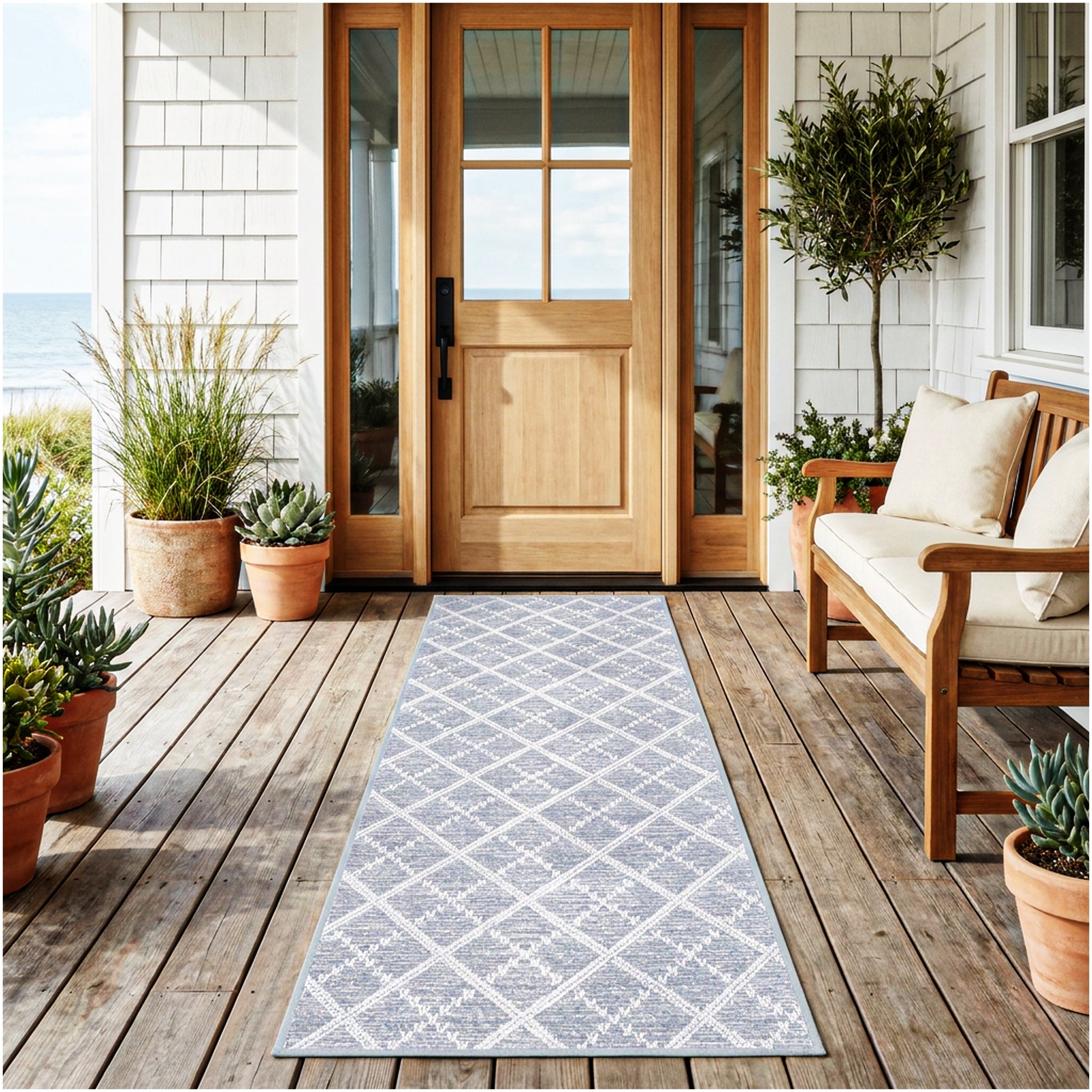 Sea Bright Sea Mist Blue Indoor-Outdoor Patio Area Rug – Custom Cut