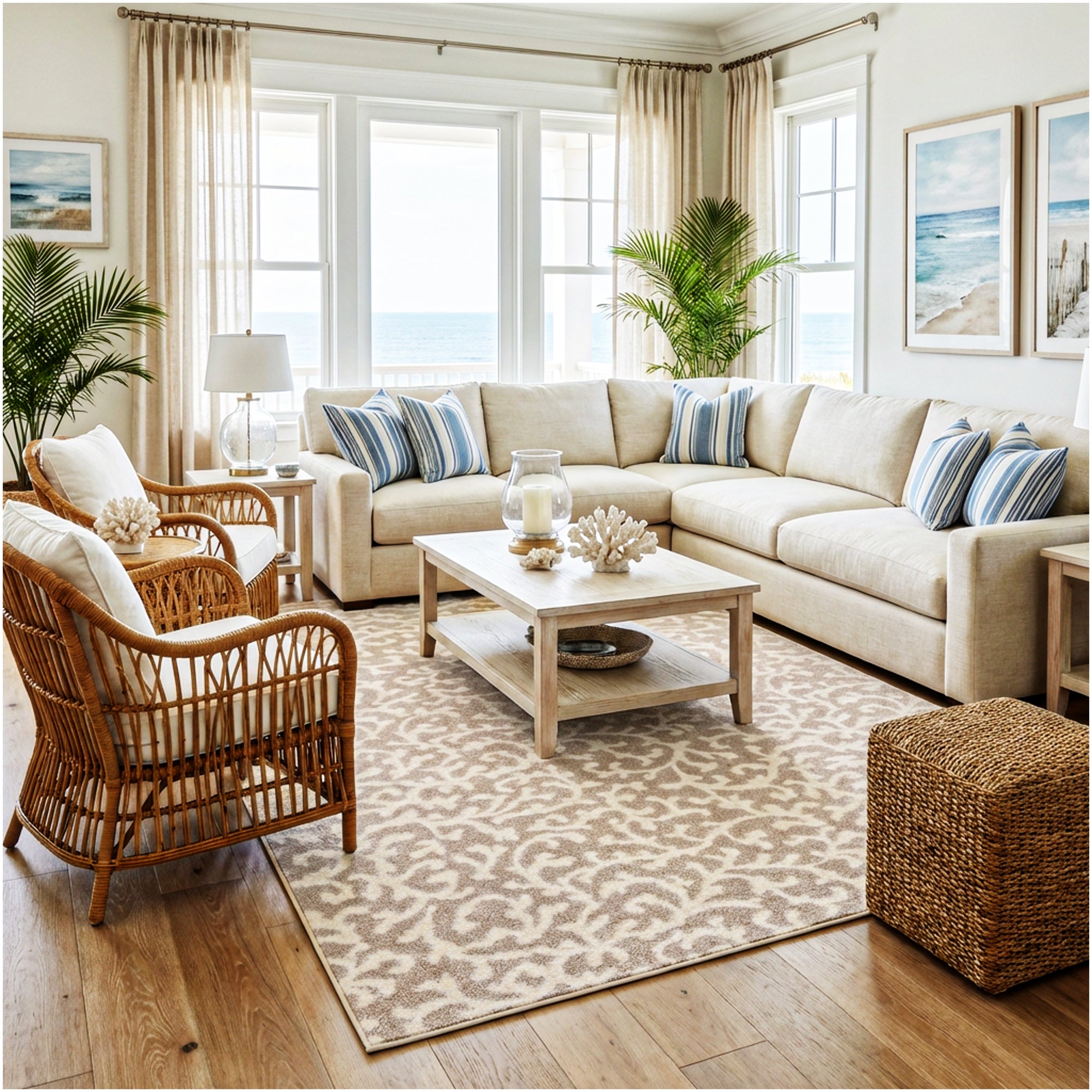 Milliken Coral Springs Indoor Area Rug | Standard Sizes & Color Options