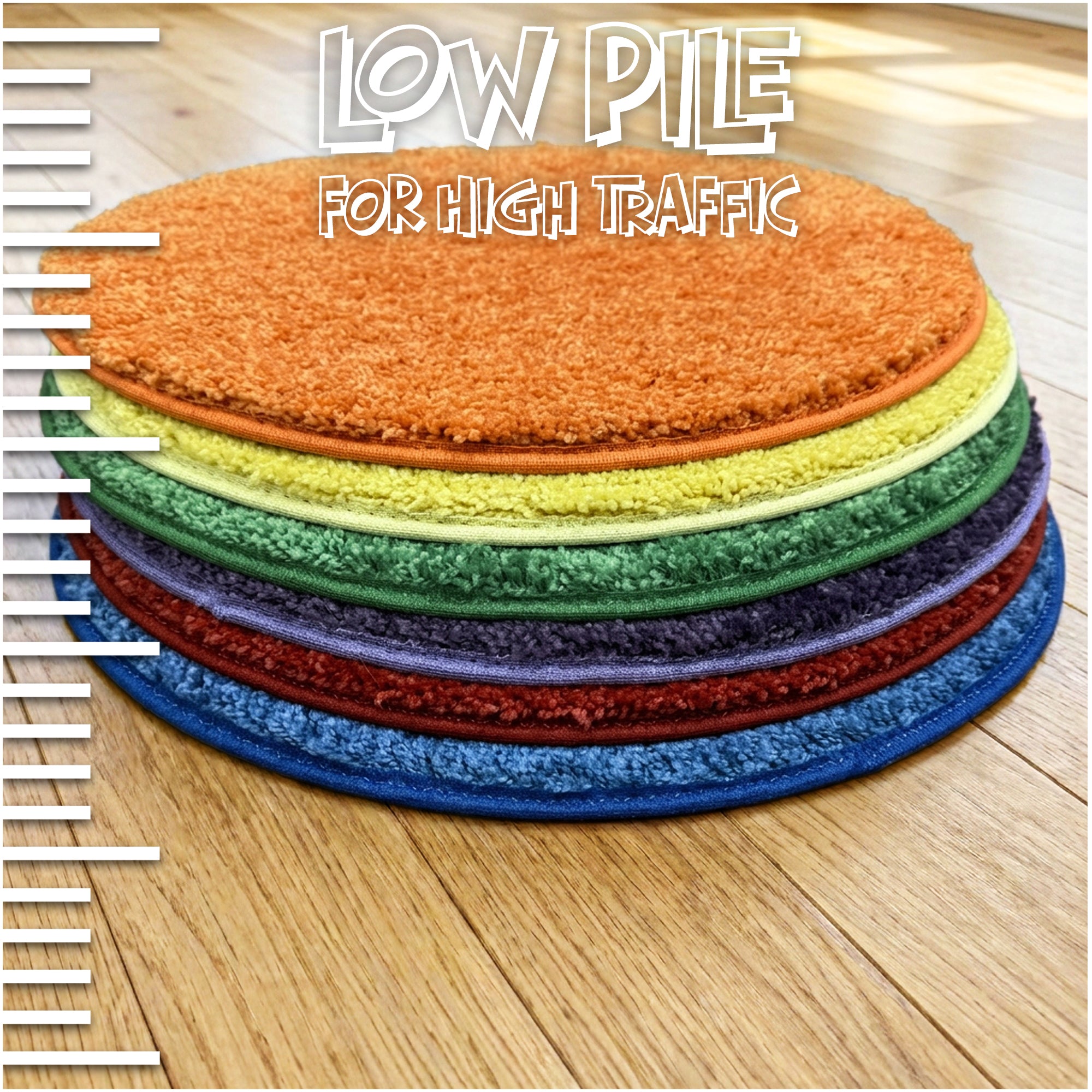 Children’s Carpet Circle Seats – Secondary Color Wheel, 18” Round Classroom Floor Cushions