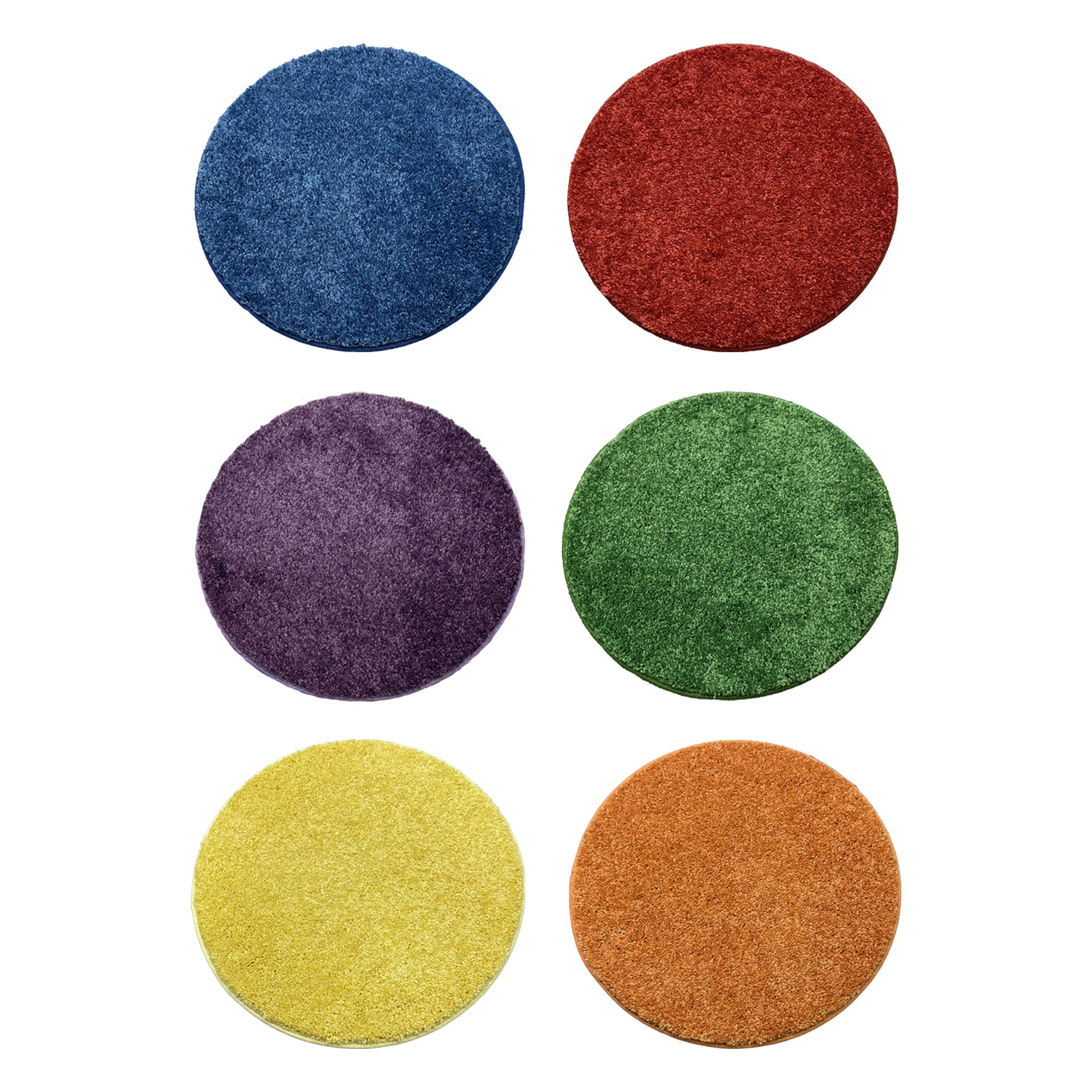 Children’s Carpet Circle Seats – Secondary Color Wheel, 18” Round Classroom Floor Cushions