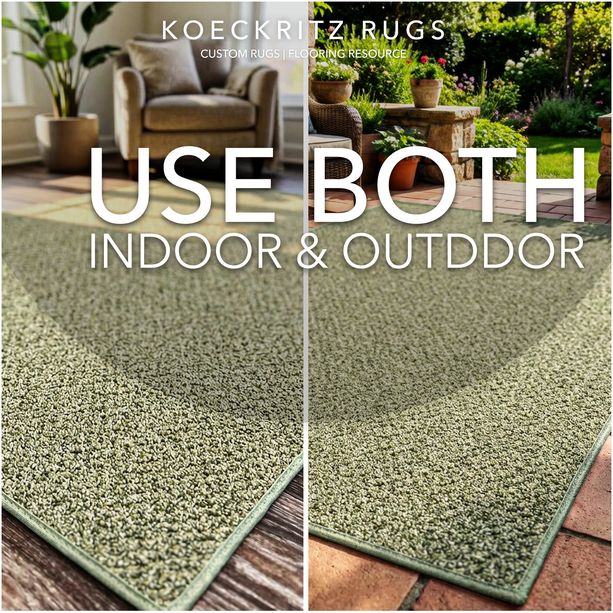Natural Path Indoor/Outdoor Area Rug – Custom Sizes, 6 Colors