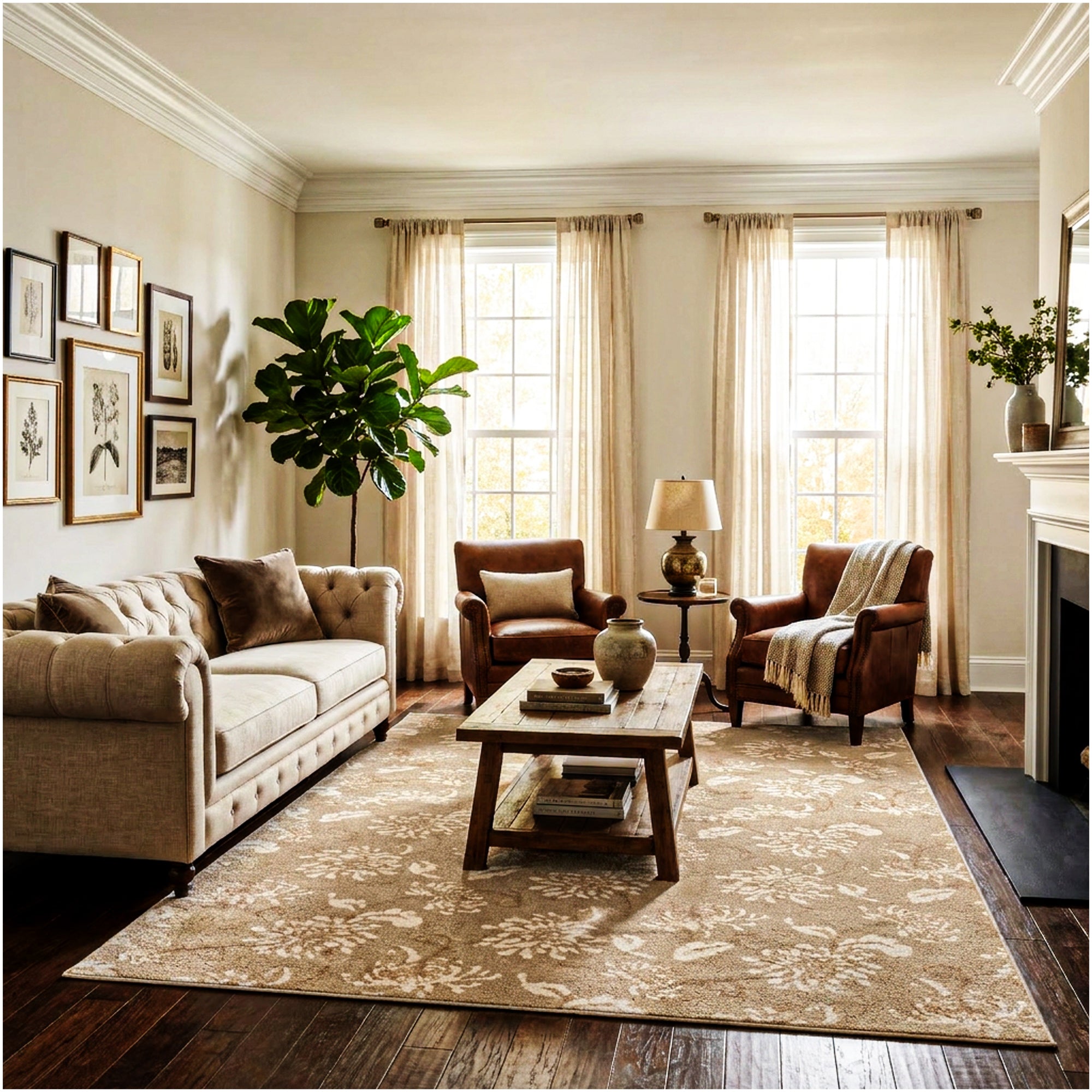 Milliken Grand Fleur Indoor Area Rug – Floral Design, Multiple Colors