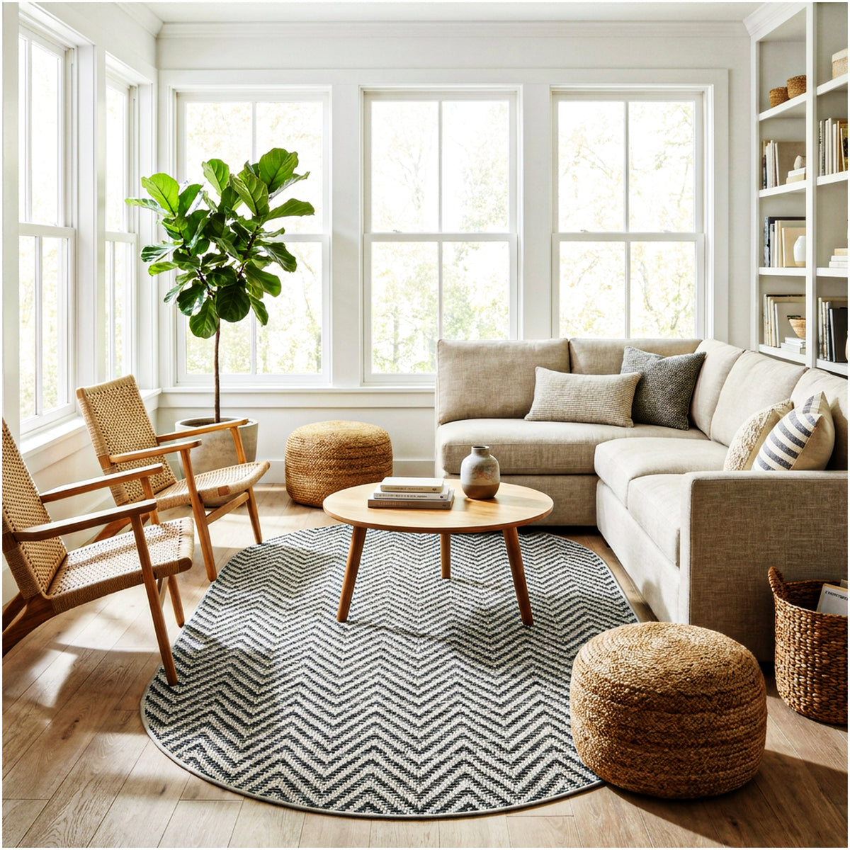 Tortola Chevron Indoor-Outdoor Area Rug | Custom Sizes Available