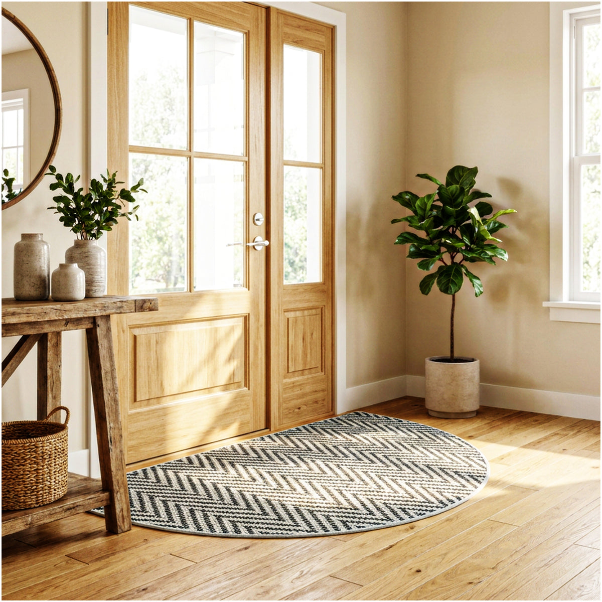 Tortola Chevron Indoor-Outdoor Area Rug | Custom Sizes Available