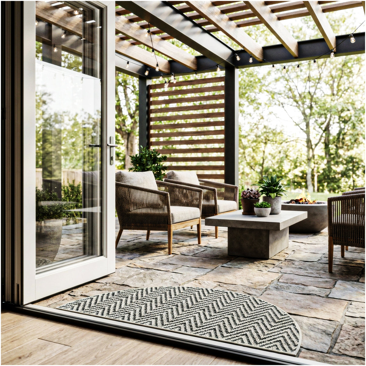 Tortola Chevron Indoor-Outdoor Area Rug | Custom Sizes Available