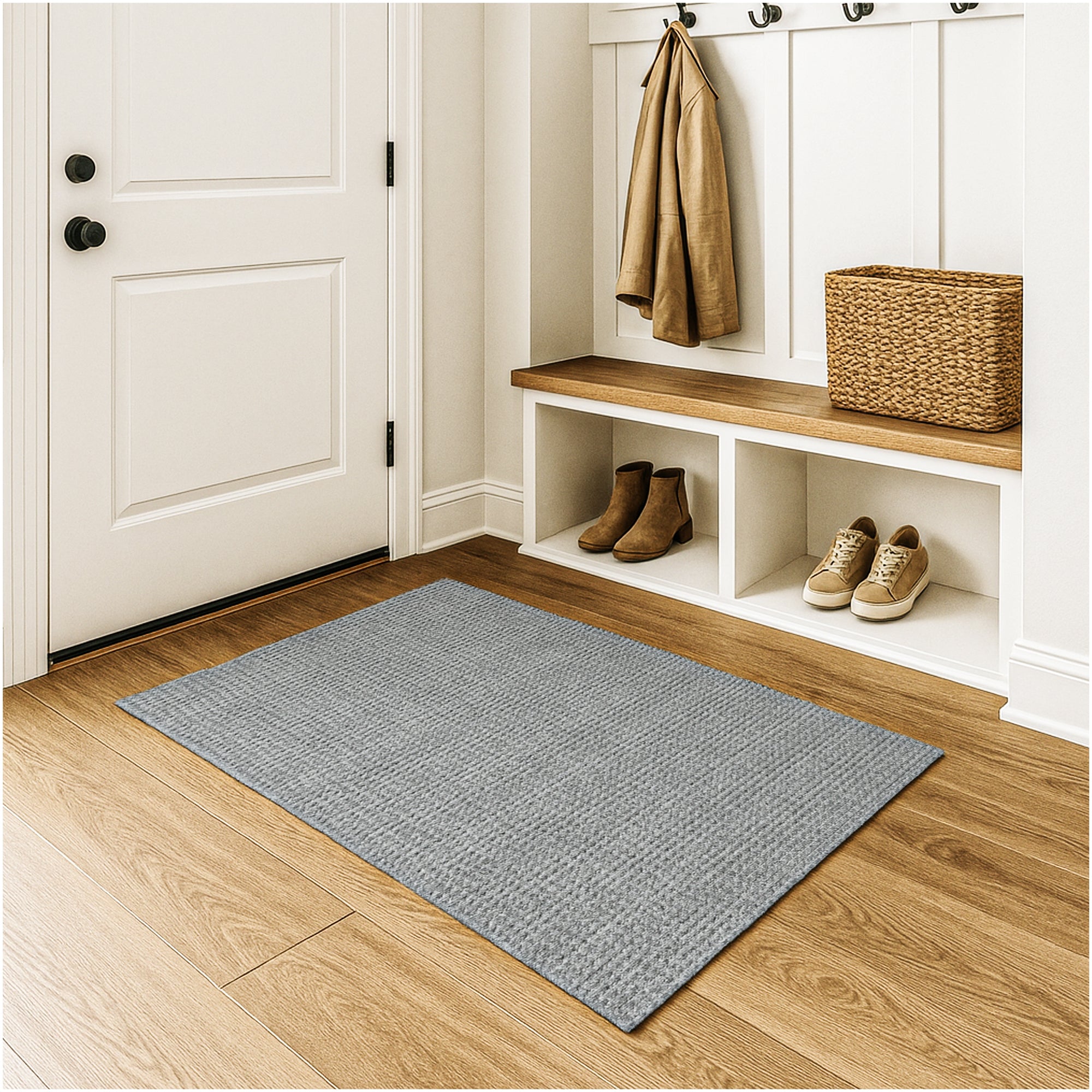 Interlace Waffle Pattern Indoor & Outdoor Rug – Eco-Friendly PET Fiber, Custom Sizes
