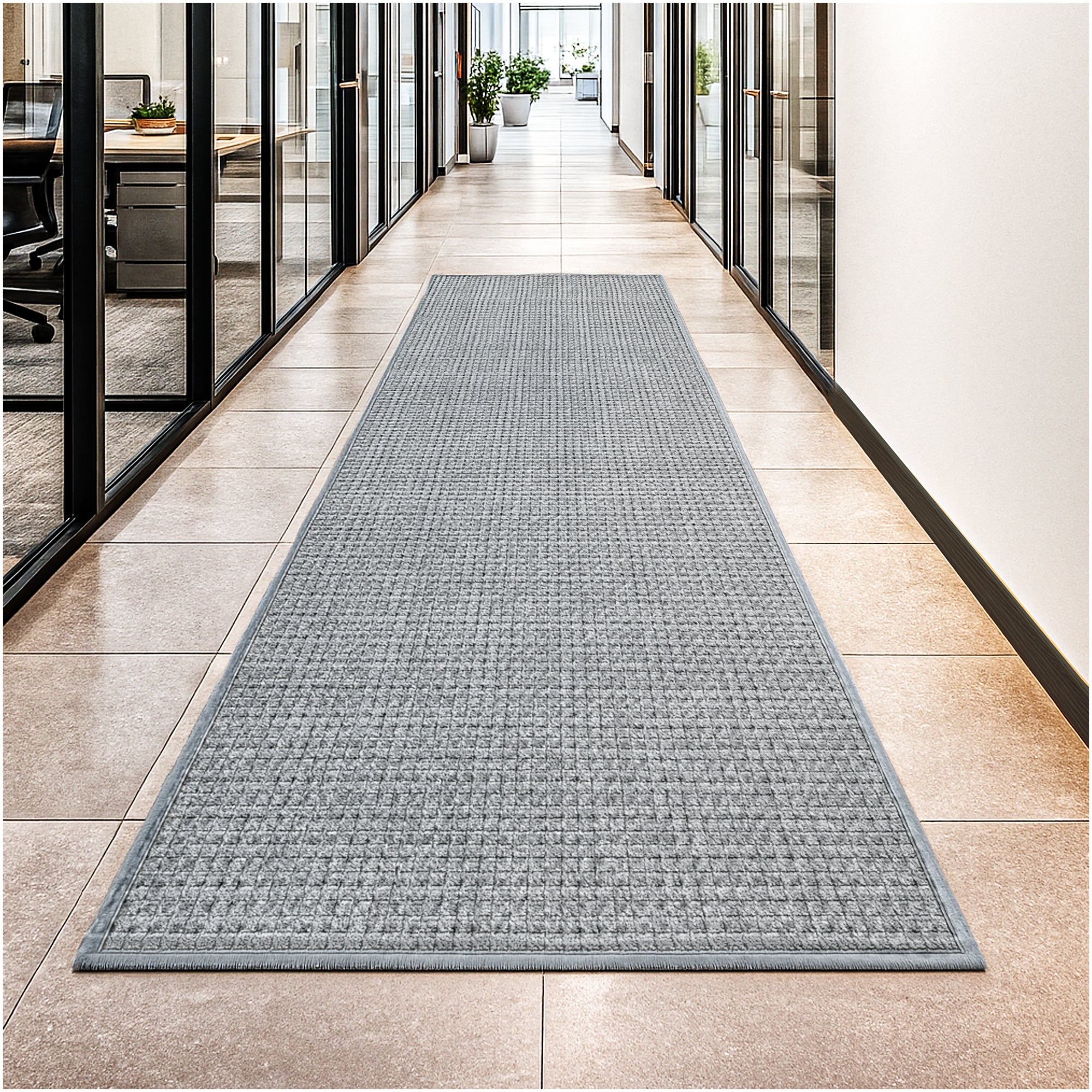Interlace Waffle Pattern Indoor & Outdoor Rug – Eco-Friendly PET Fiber, Custom Sizes