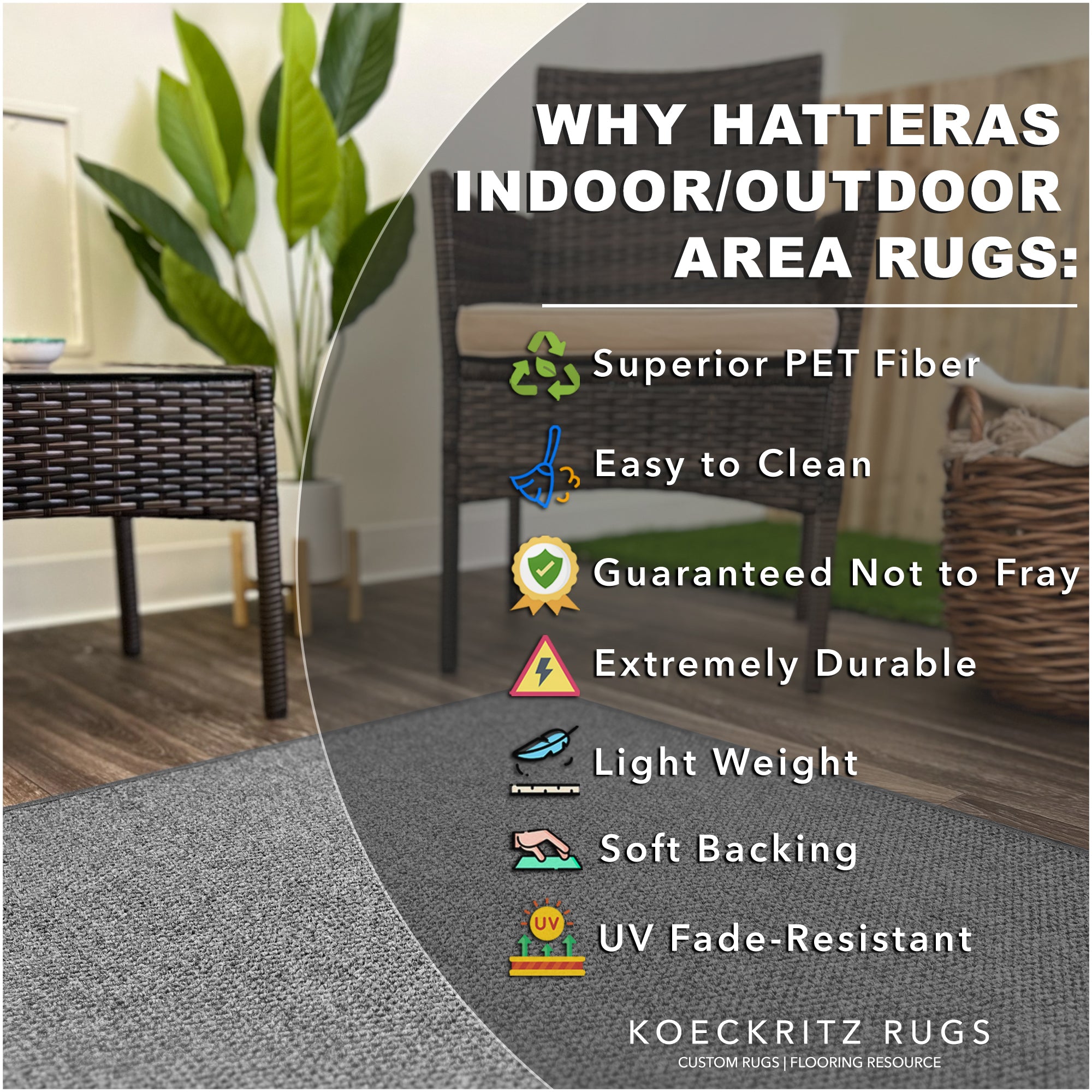 Hatteras Indoor–Outdoor Custom Area Rug