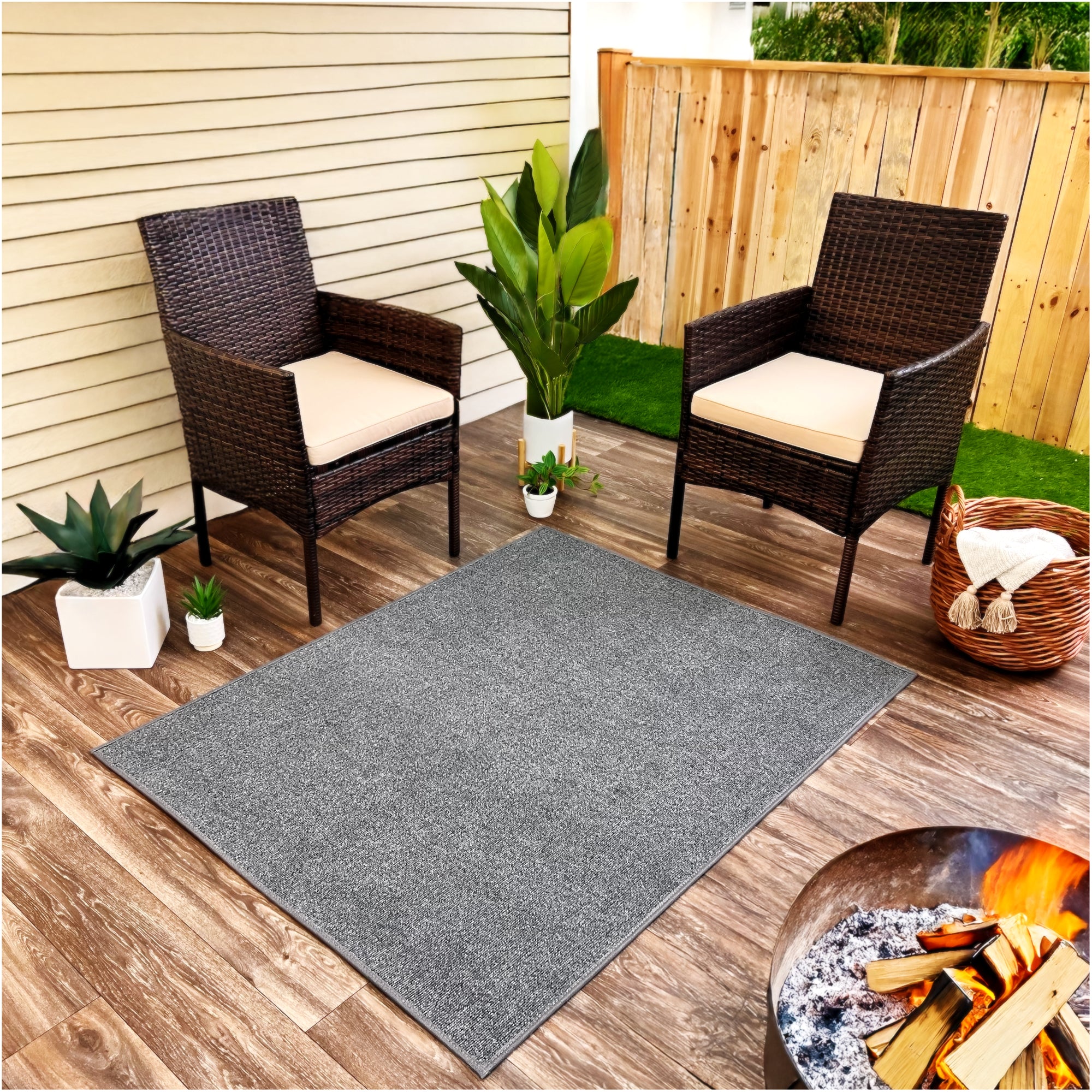 Roanoke Rib Indoor-Outdoor Area Rug in Custom Sizes - Sample