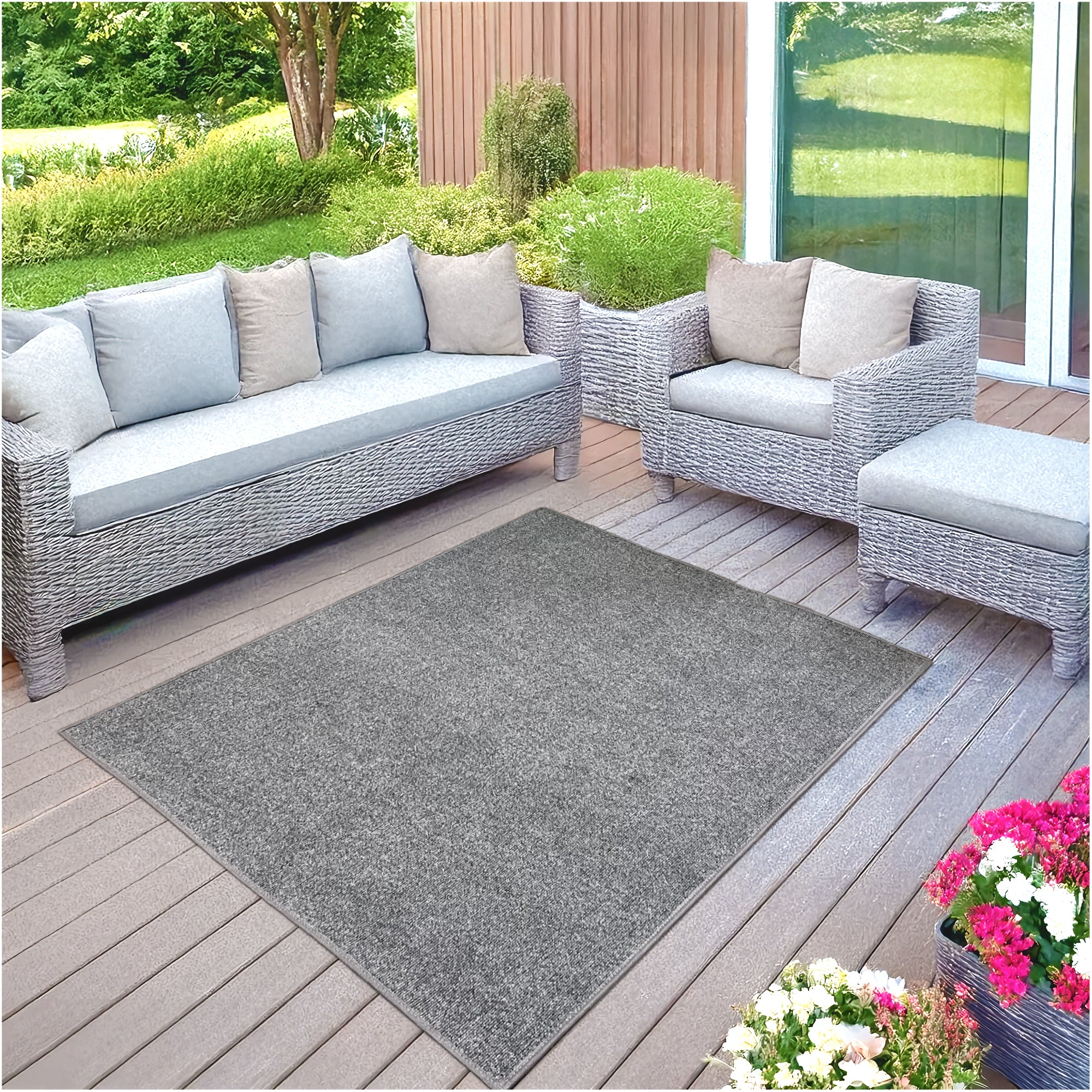 Roanoke Rib Indoor-Outdoor Area Rug in Custom Sizes - Sample