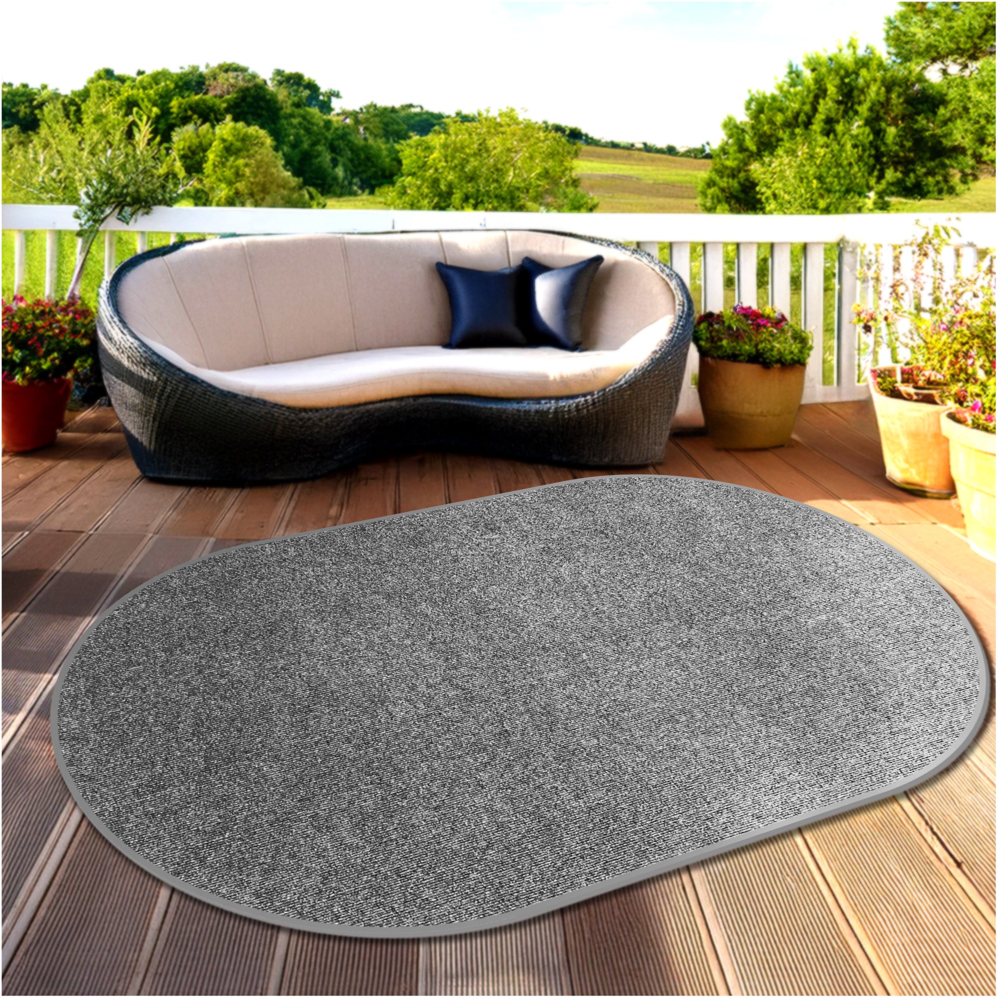 Roanoke Rib Indoor-Outdoor Area Rug in Custom Sizes - Sample