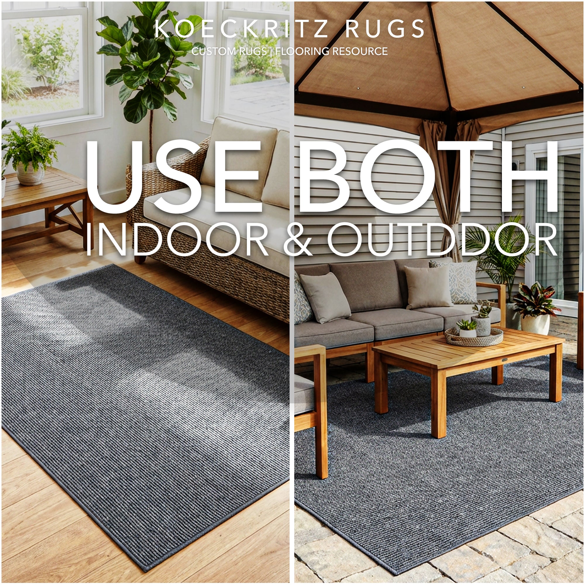 Wassaw Ribbed Indoor/Outdoor Area Rug – Lightweight PET Fiber, 6 Colors