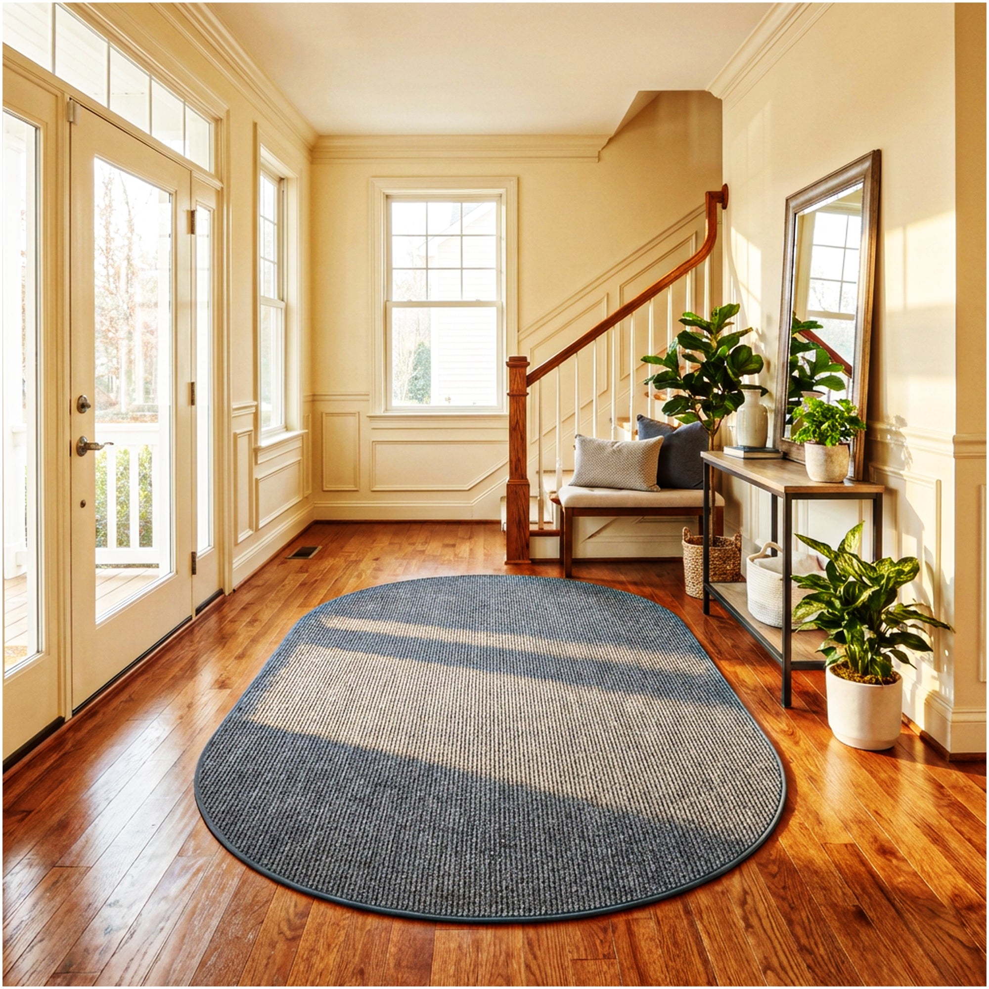 Wassaw Ribbed Indoor/Outdoor Area Rug – Lightweight PET Fiber, 6 Colors