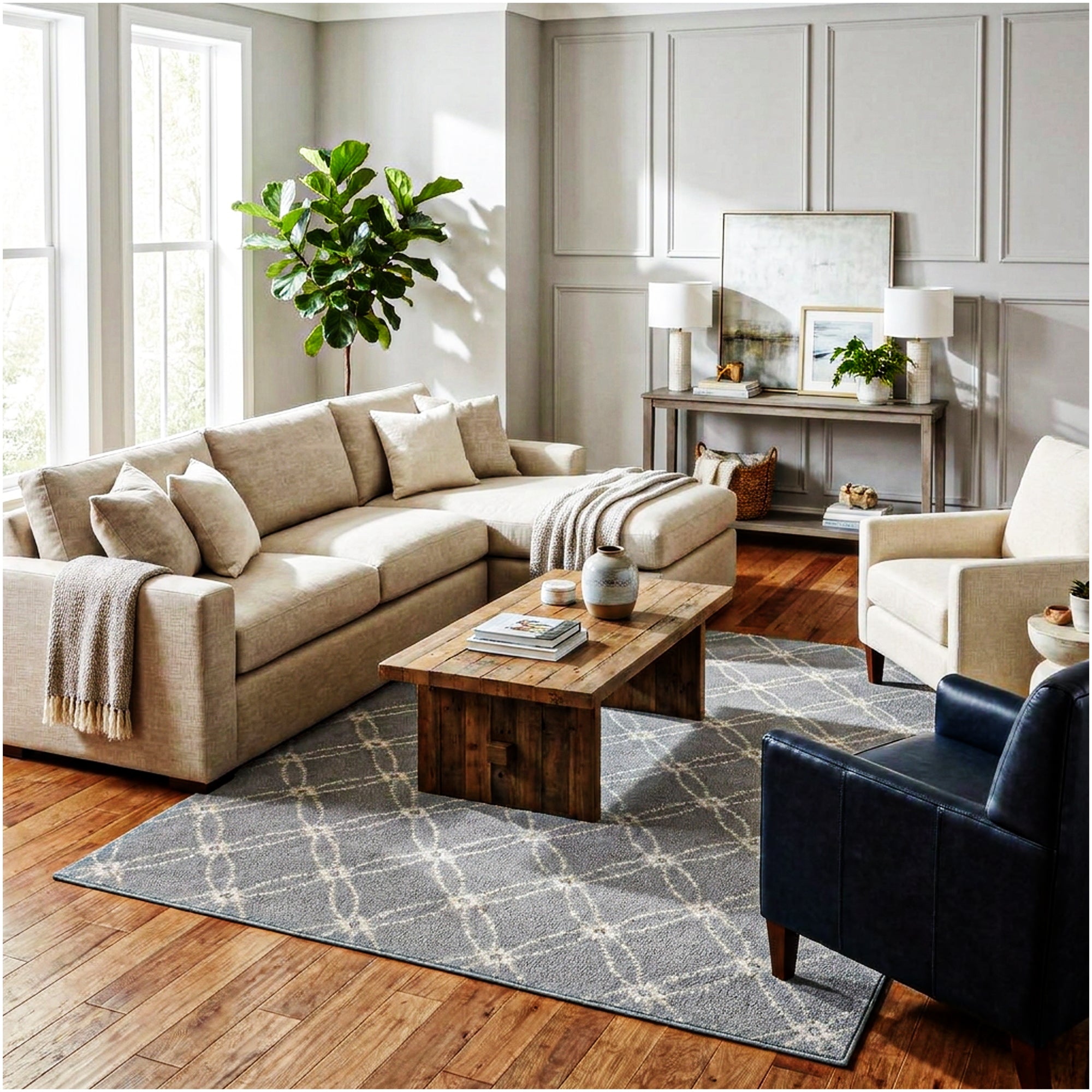 Milliken Charthouse Pattern Indoor Area Rug – 40 oz Cut Pile, Custom Sizes & Colors