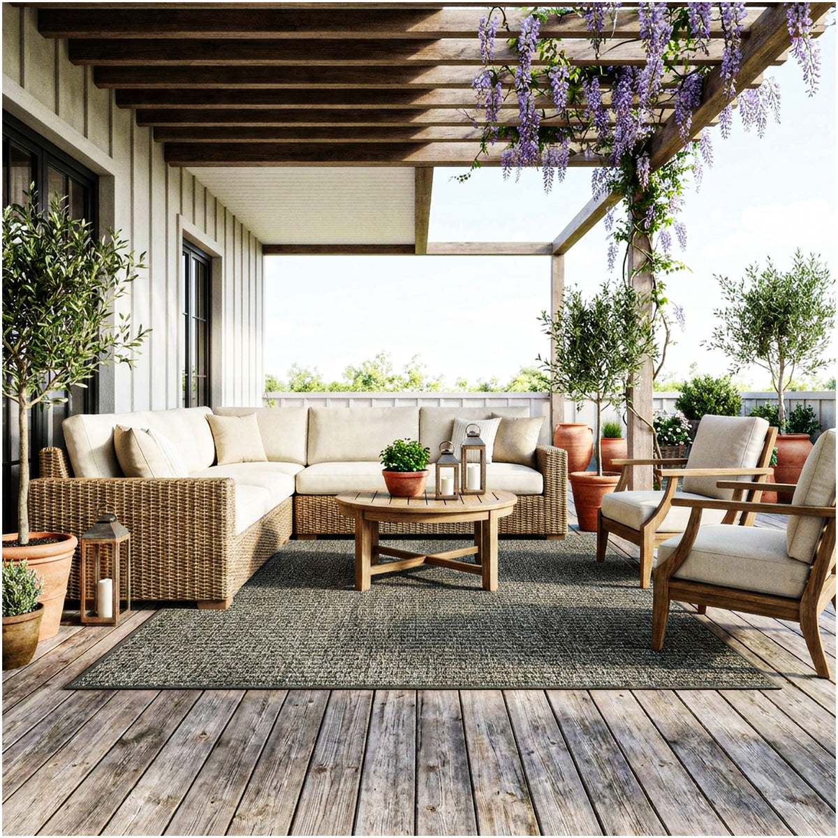 Dominica Indoor Outdoor Area Rug – Custom Size Patio Rug
