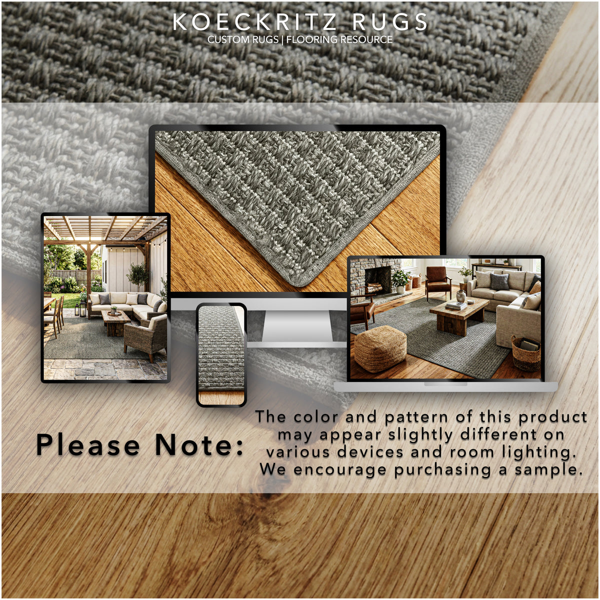Dominica Indoor Outdoor Area Rug – Custom Size Patio Rug